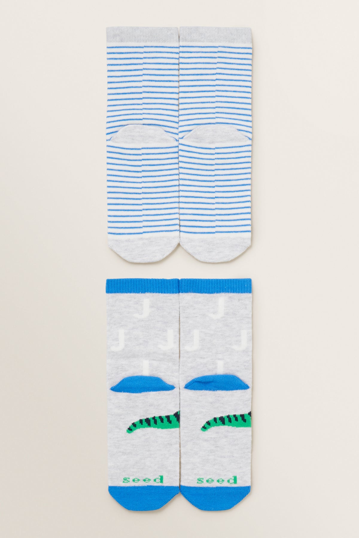 Dinosaur Initial Sock 2 Pack