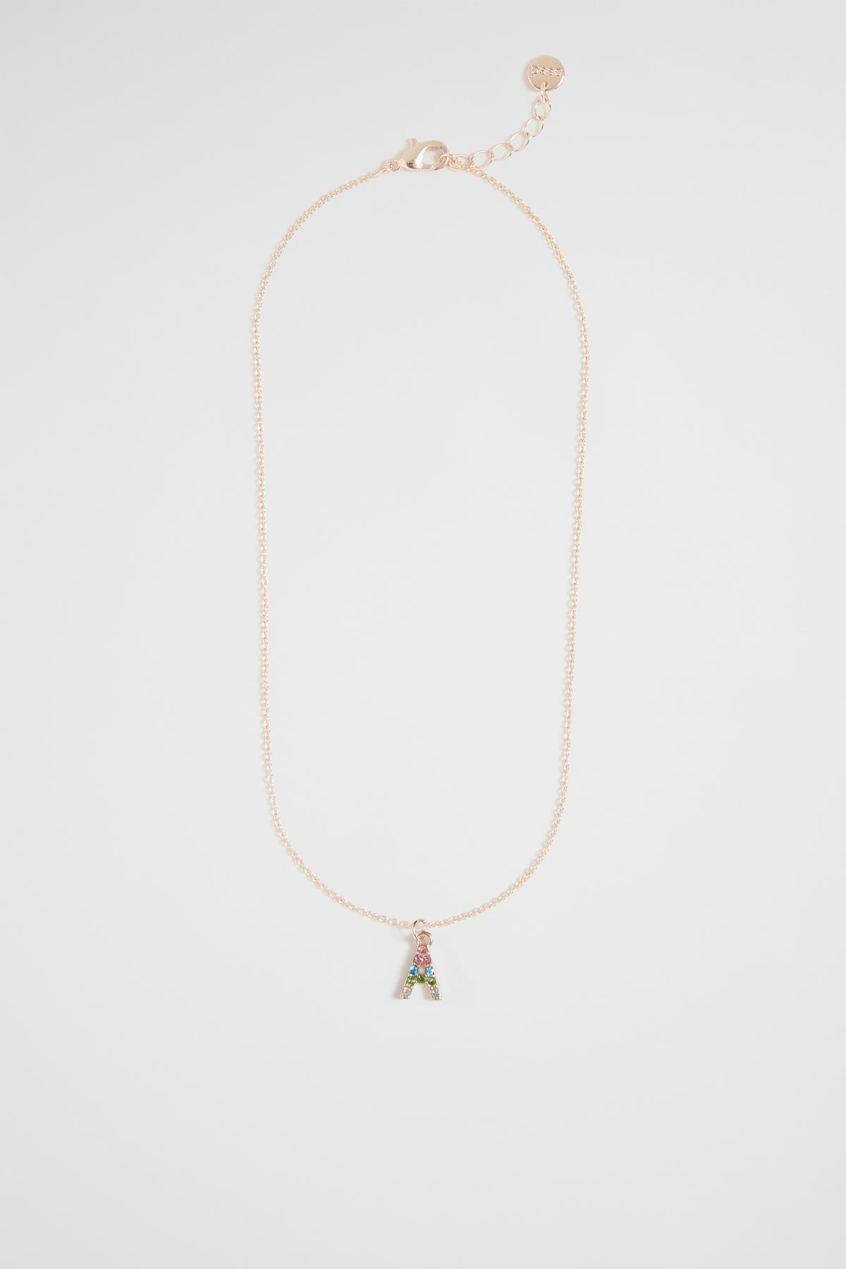 Rainbow Diamante Initial Necklace