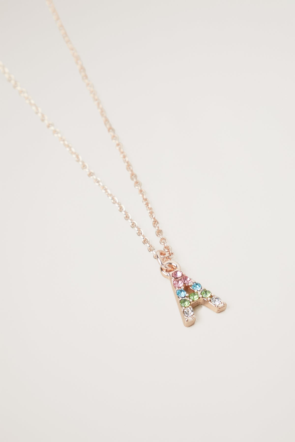 Rainbow Diamante Initial Necklace