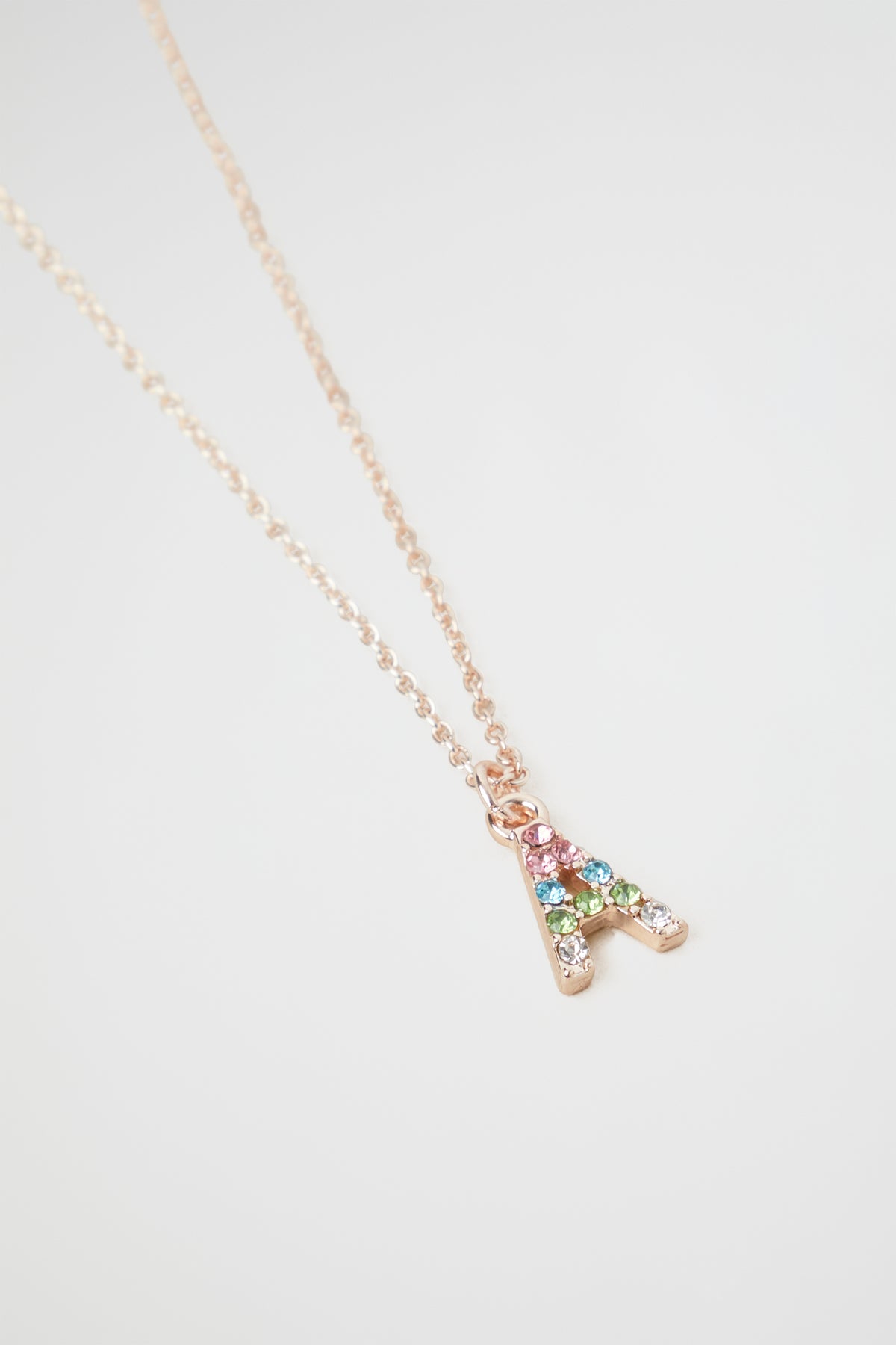 Rainbow Diamante Initial Necklace