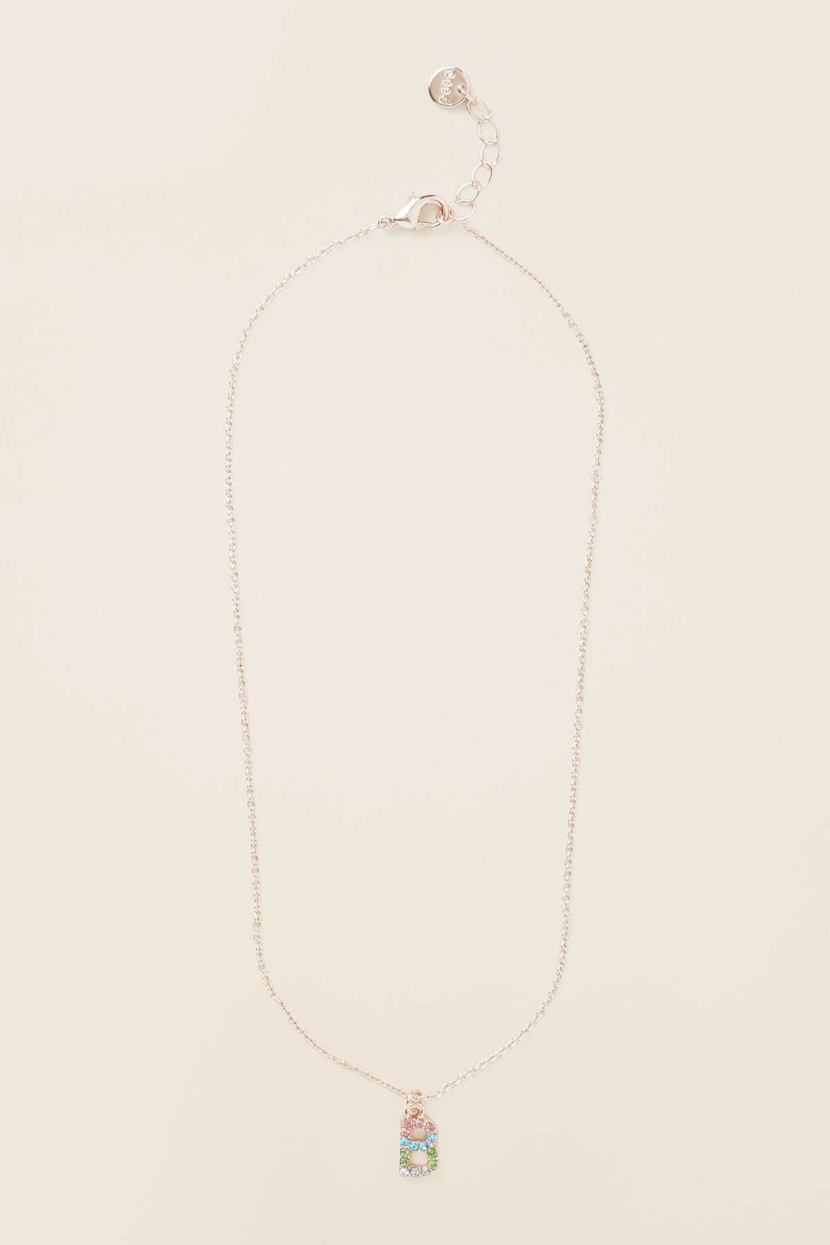 Rainbow Diamante Initial Necklace
