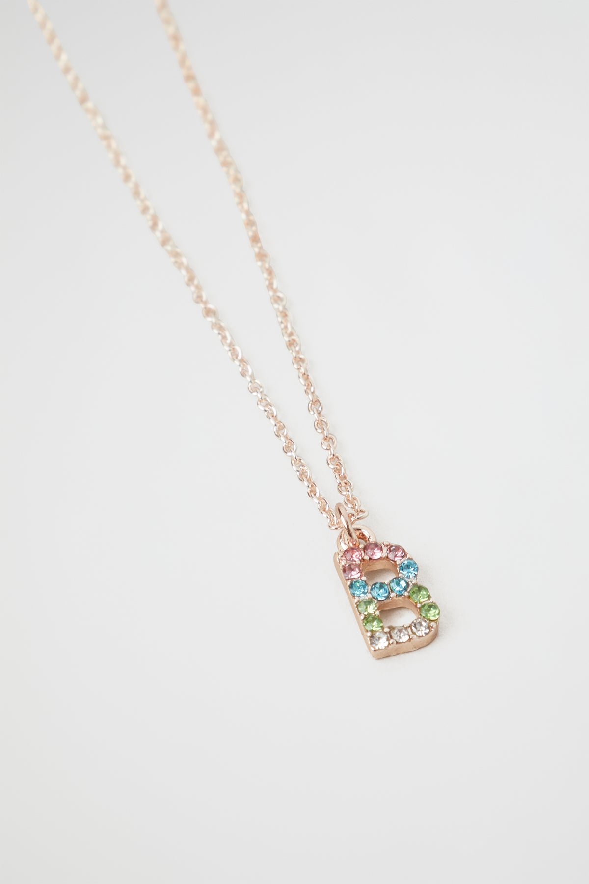 Rainbow Diamante Initial Necklace