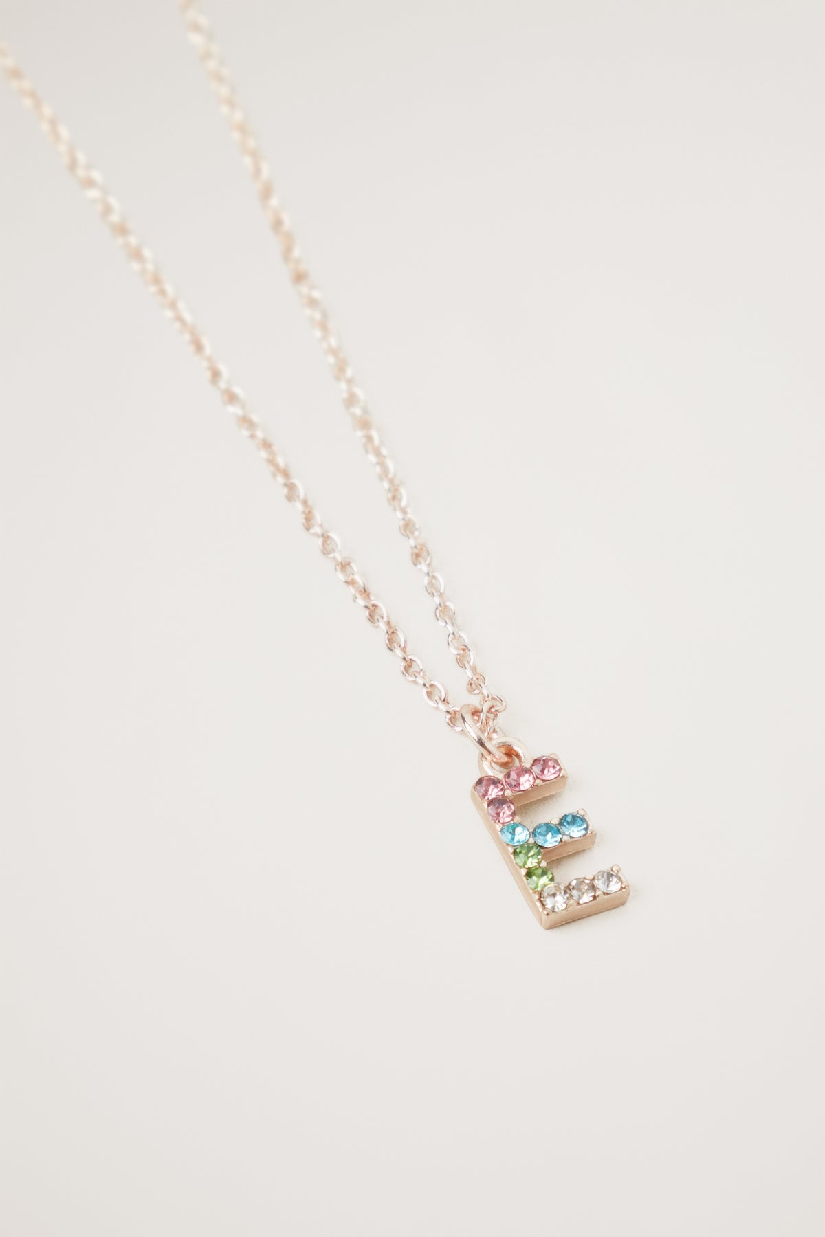 Rainbow Diamante Initial Necklace