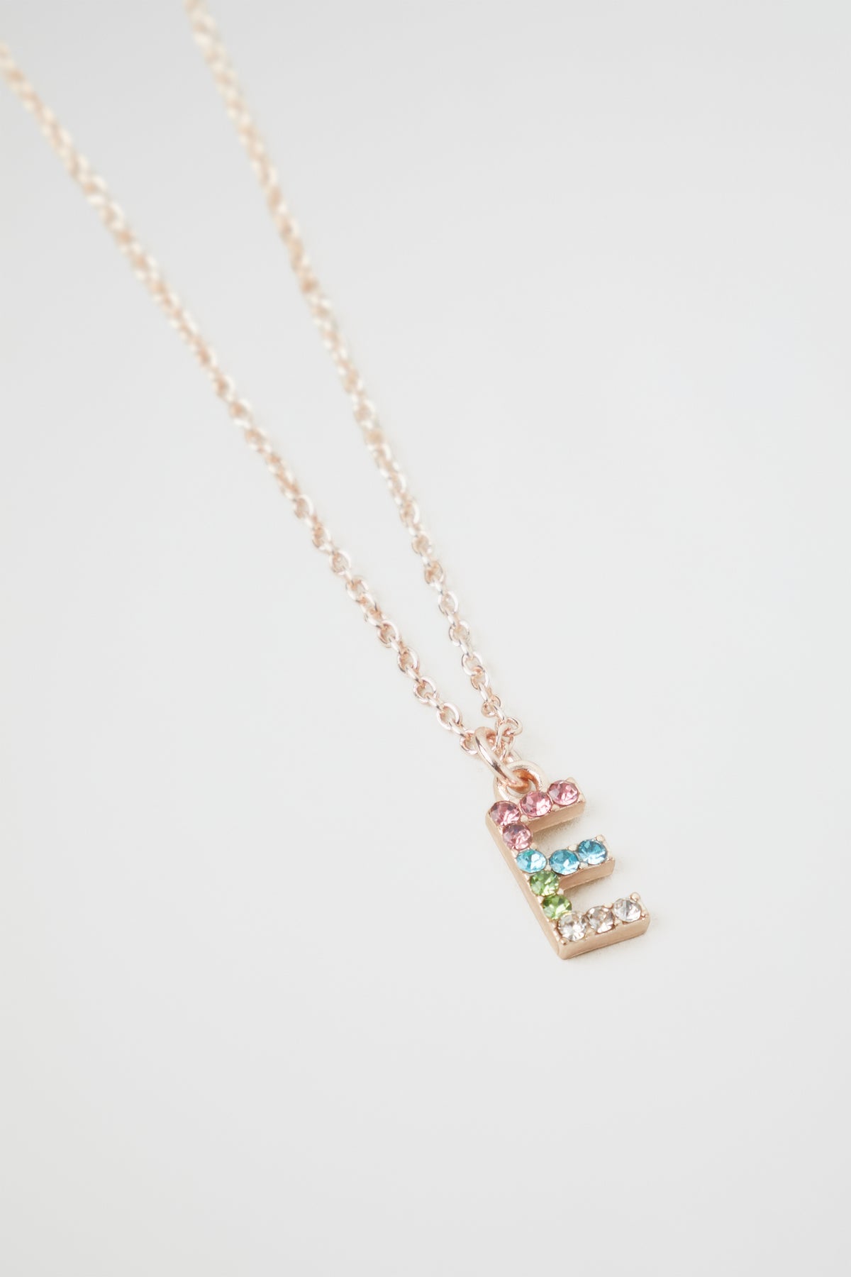 Rainbow Diamante Initial Necklace