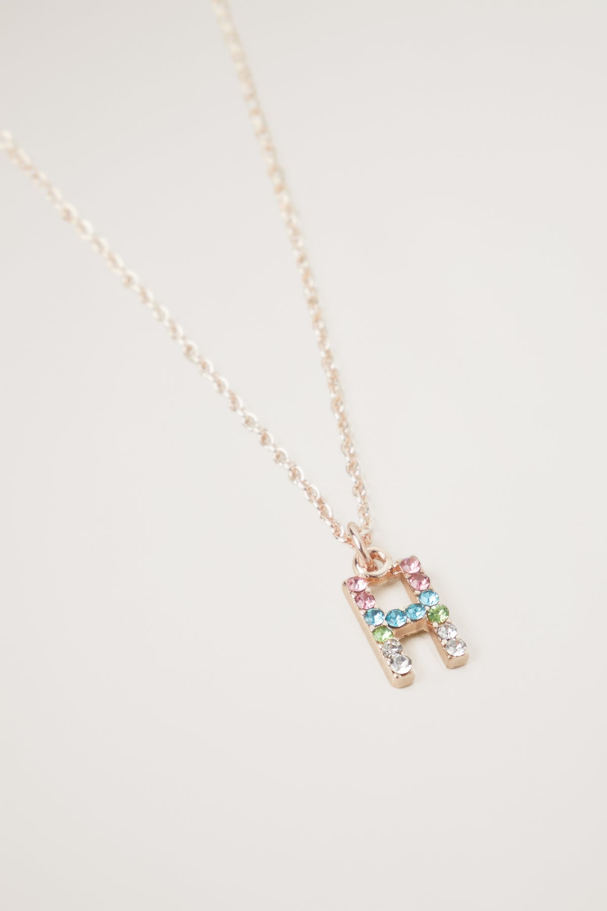 Rainbow Diamante Initial Necklace