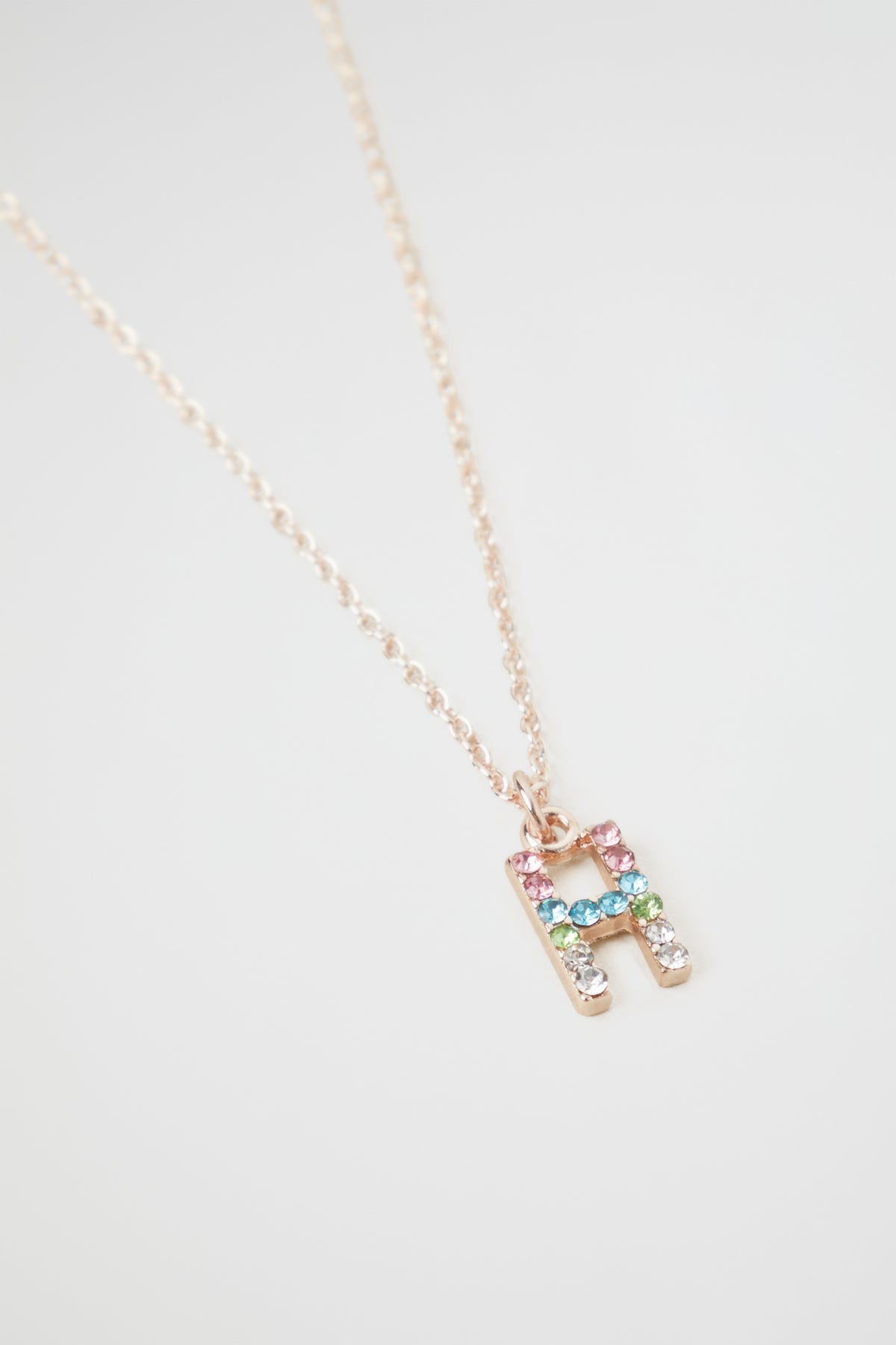 Rainbow Diamante Initial Necklace