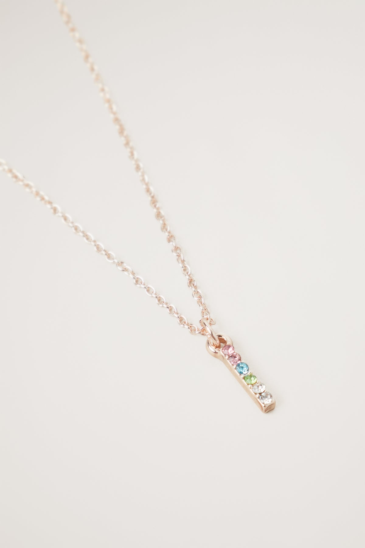Rainbow Diamante Initial Necklace