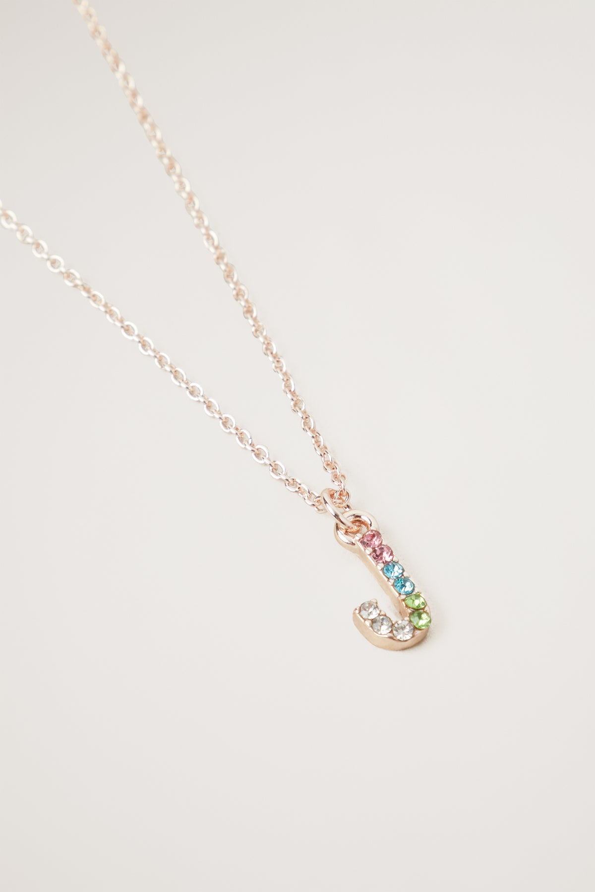 Rainbow Diamante Initial Necklace
