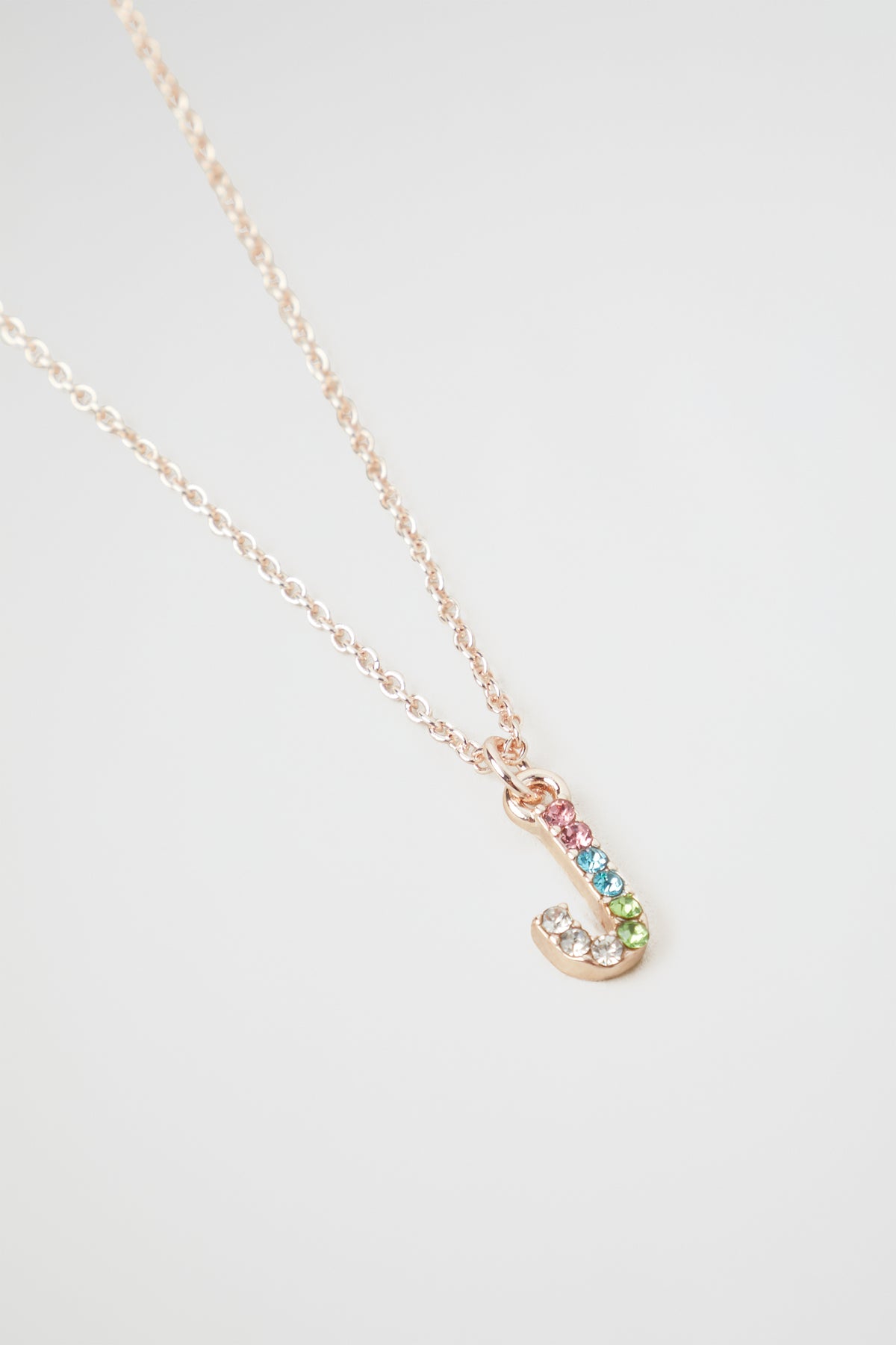 Rainbow Diamante Initial Necklace
