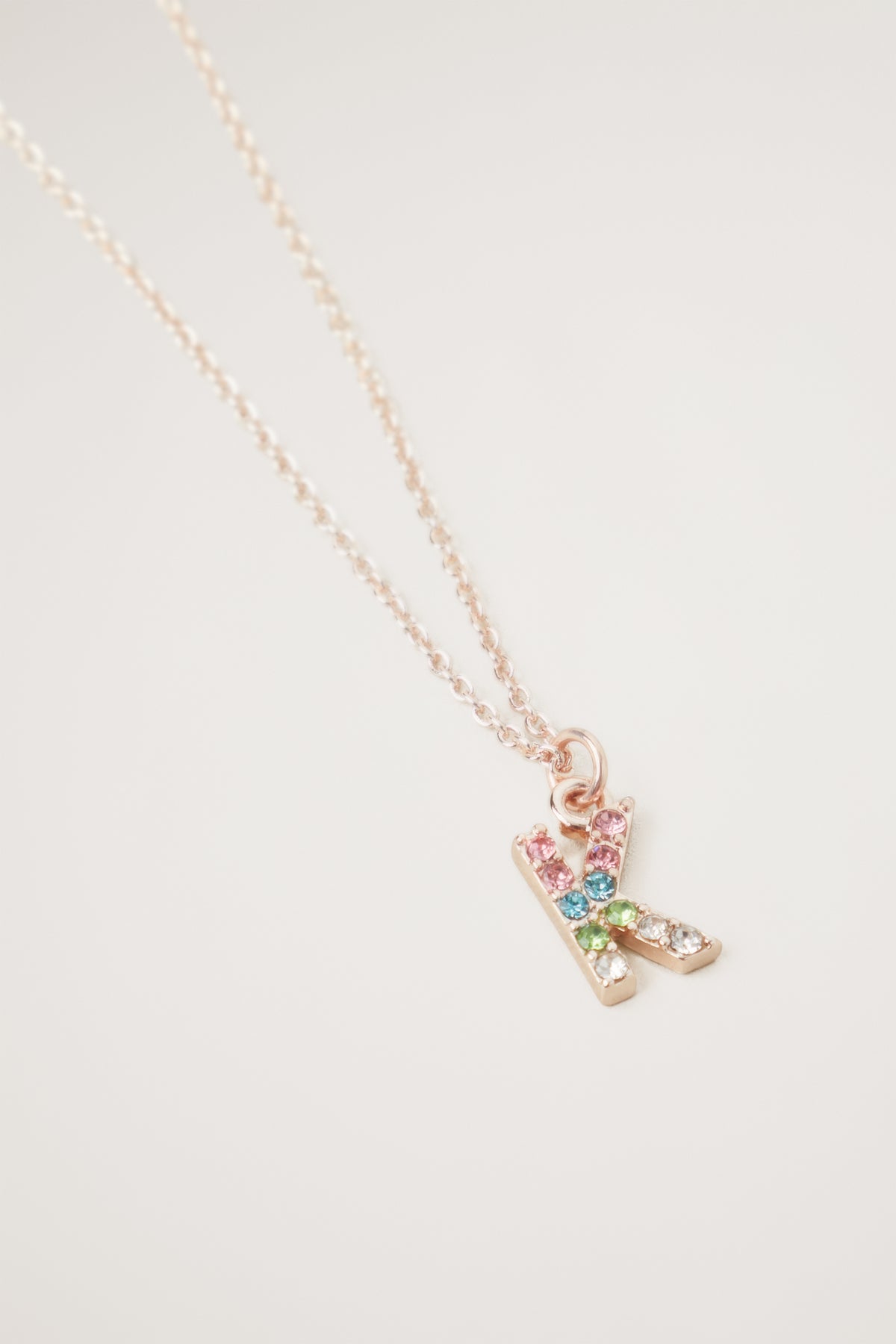 Rainbow Diamante Initial Necklace