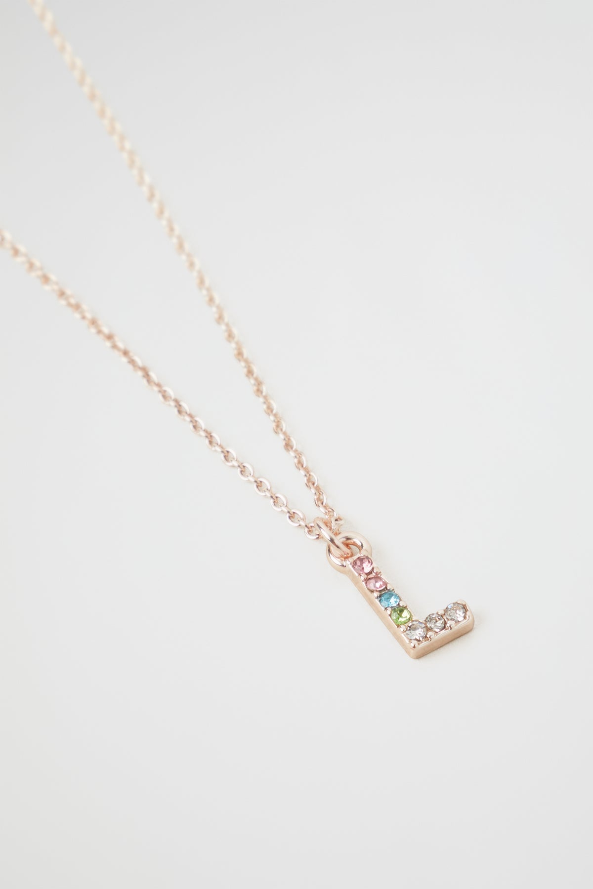 Rainbow Diamante Initial Necklace