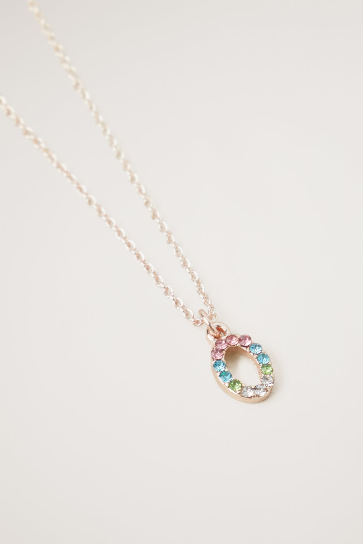 Rainbow Diamante Initial Necklace