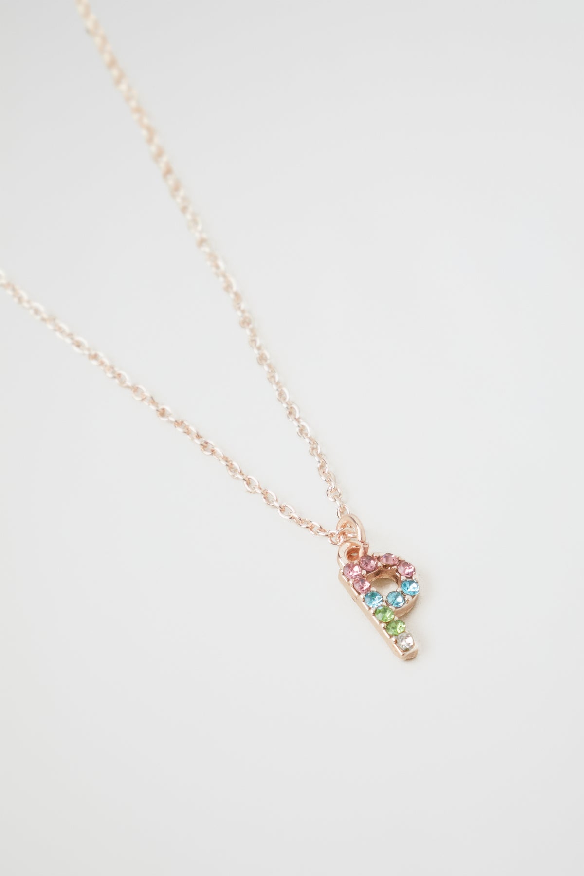 Rainbow Diamante Initial Necklace