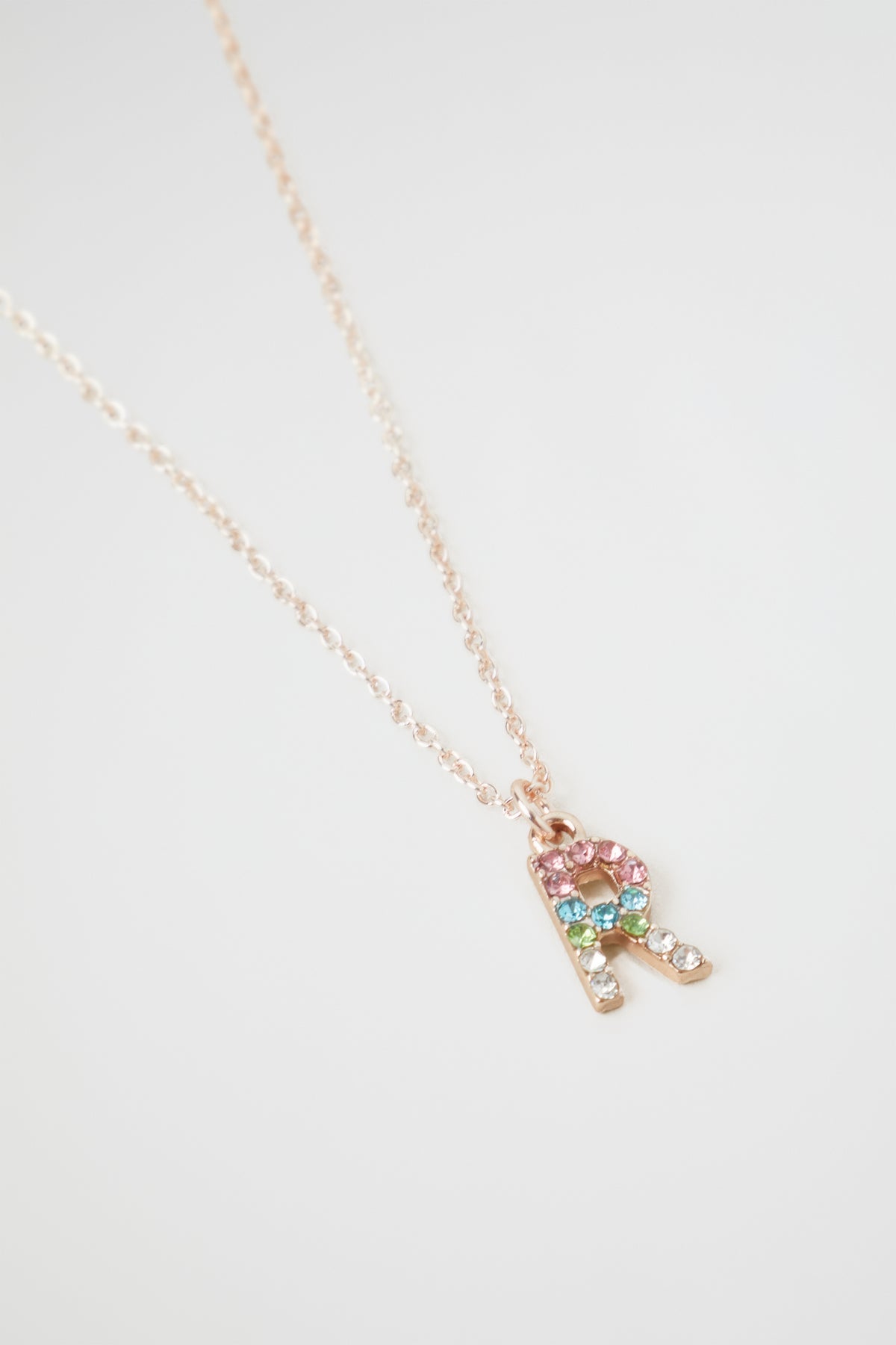 Rainbow Diamante Initial Necklace