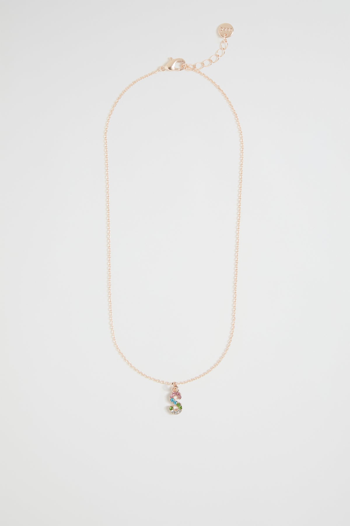 Rainbow Diamante Initial Necklace