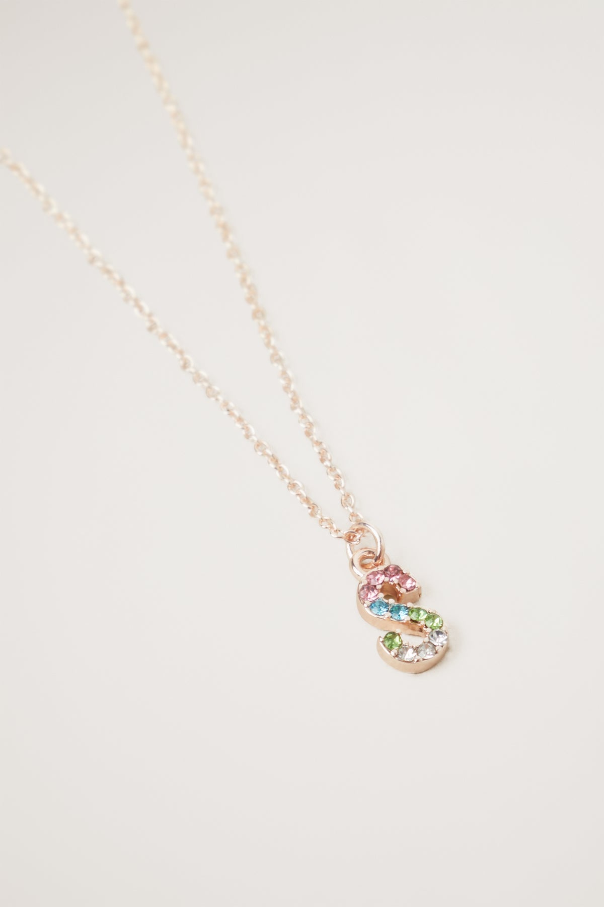 Rainbow Diamante Initial Necklace