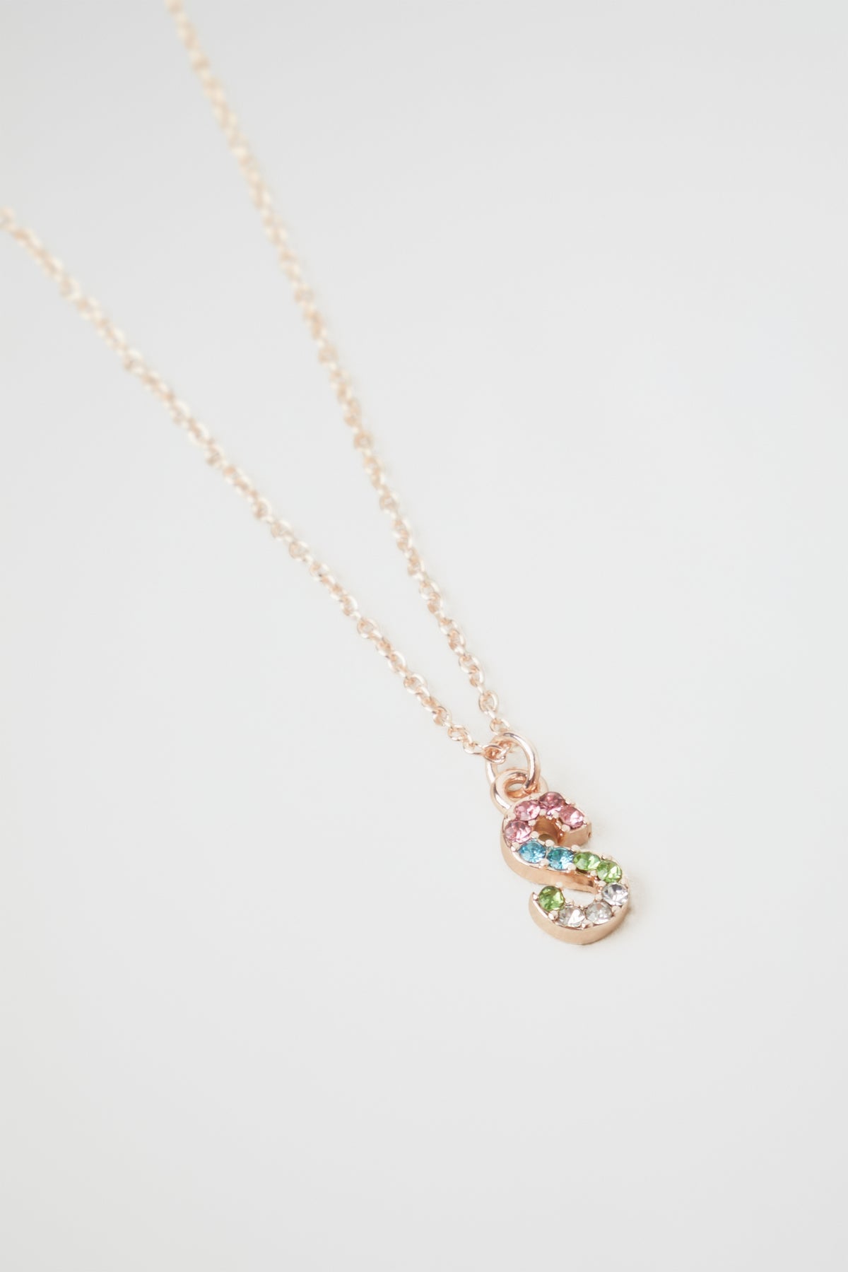Rainbow Diamante Initial Necklace