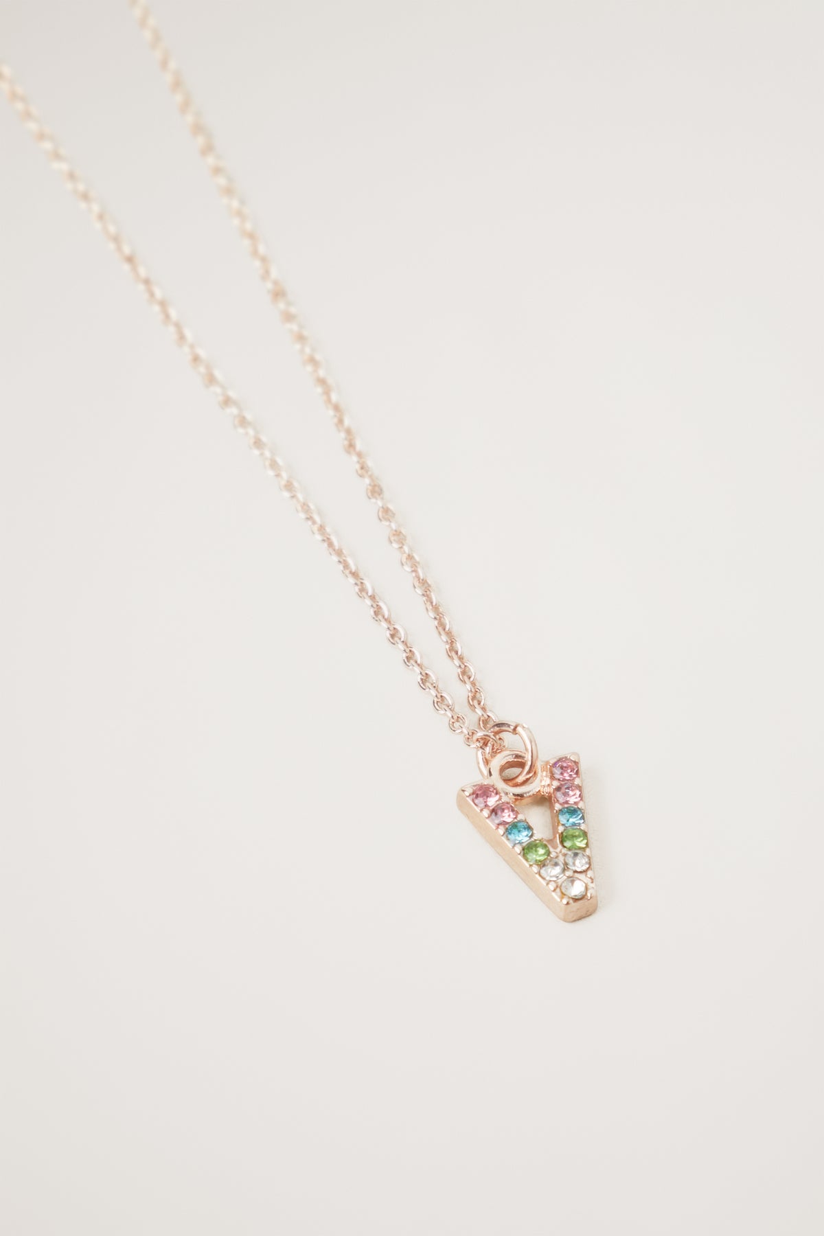 Rainbow Diamante Initial Necklace