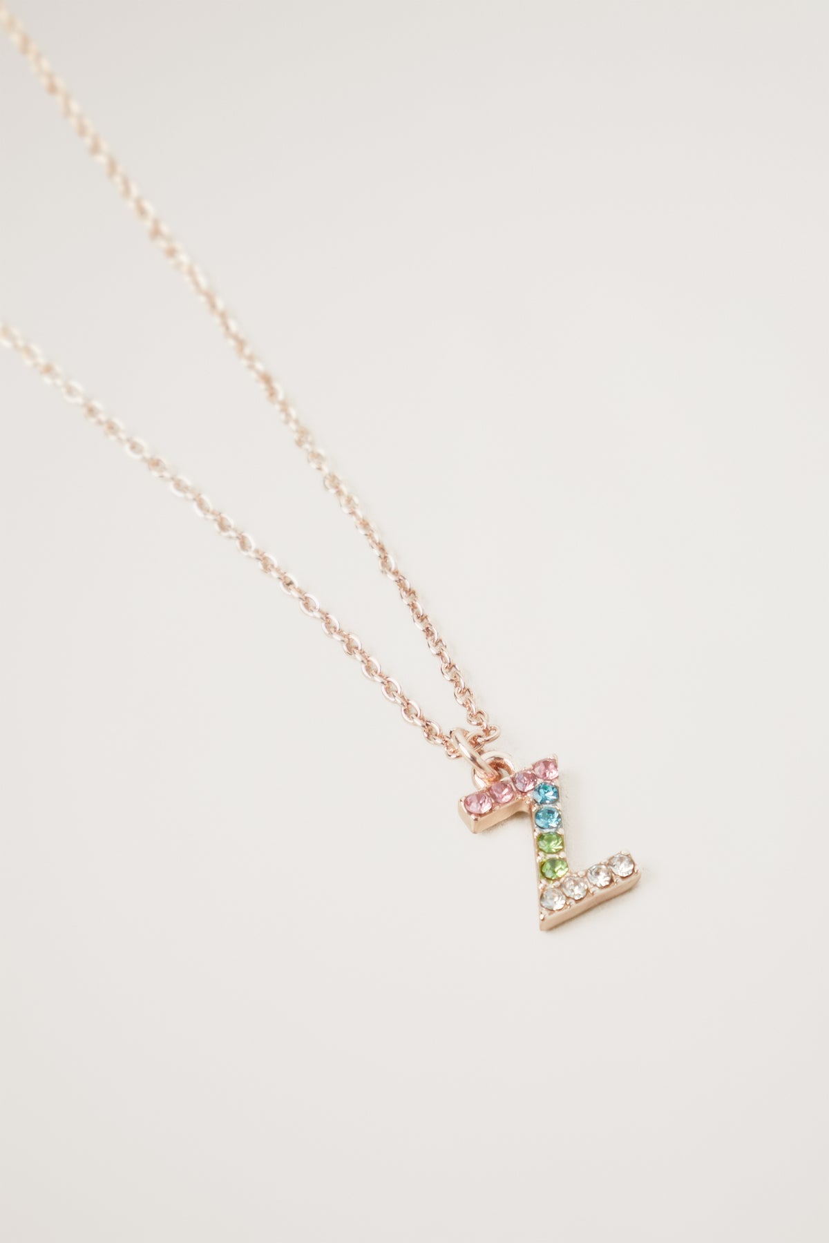 Rainbow Diamante Initial Necklace