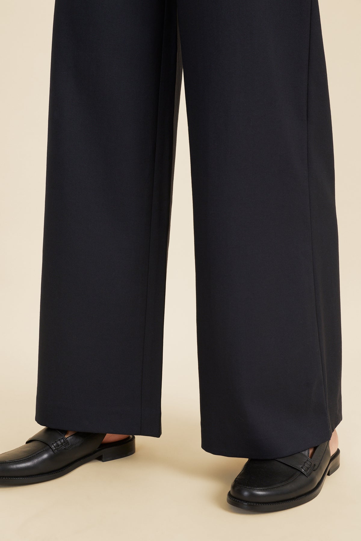 Wool Blend High Palazzo Pant