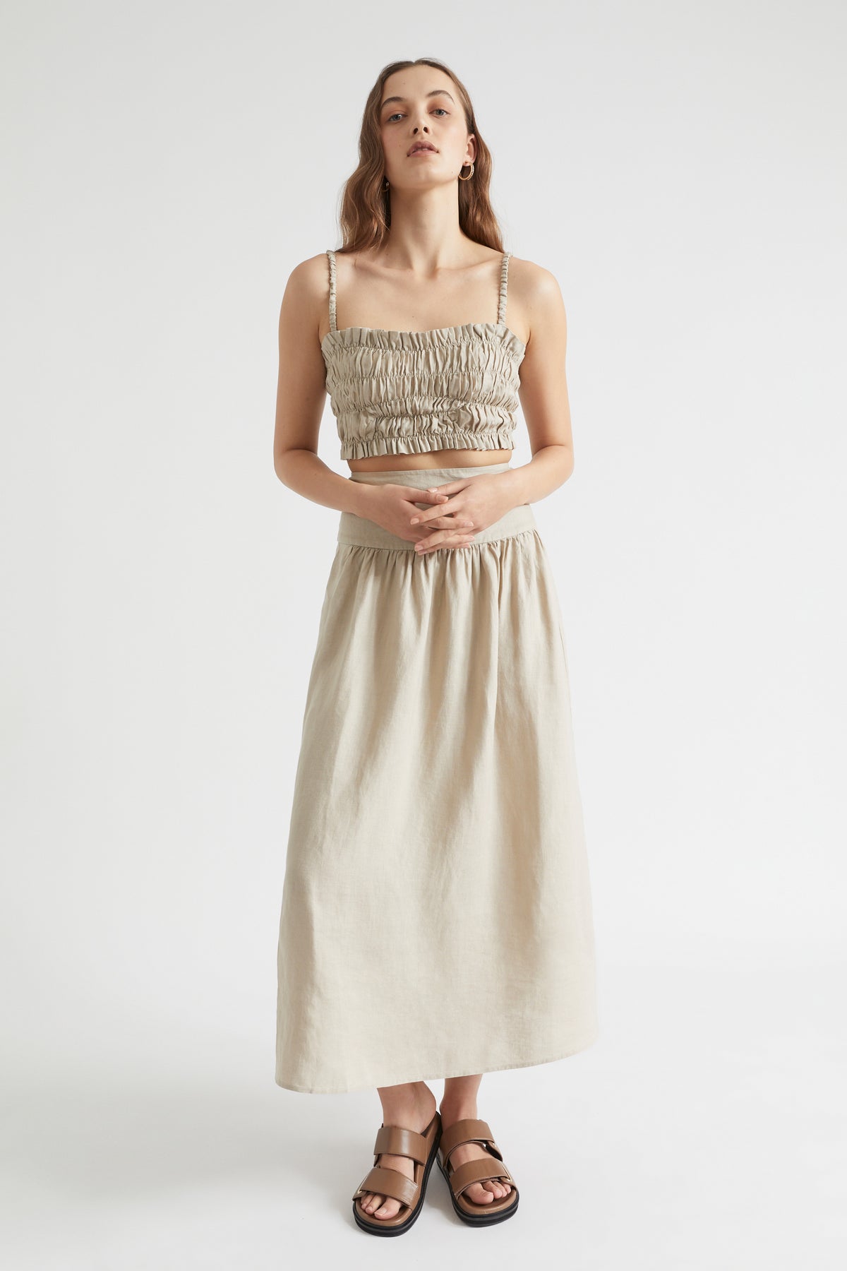 Linen Ruched Top