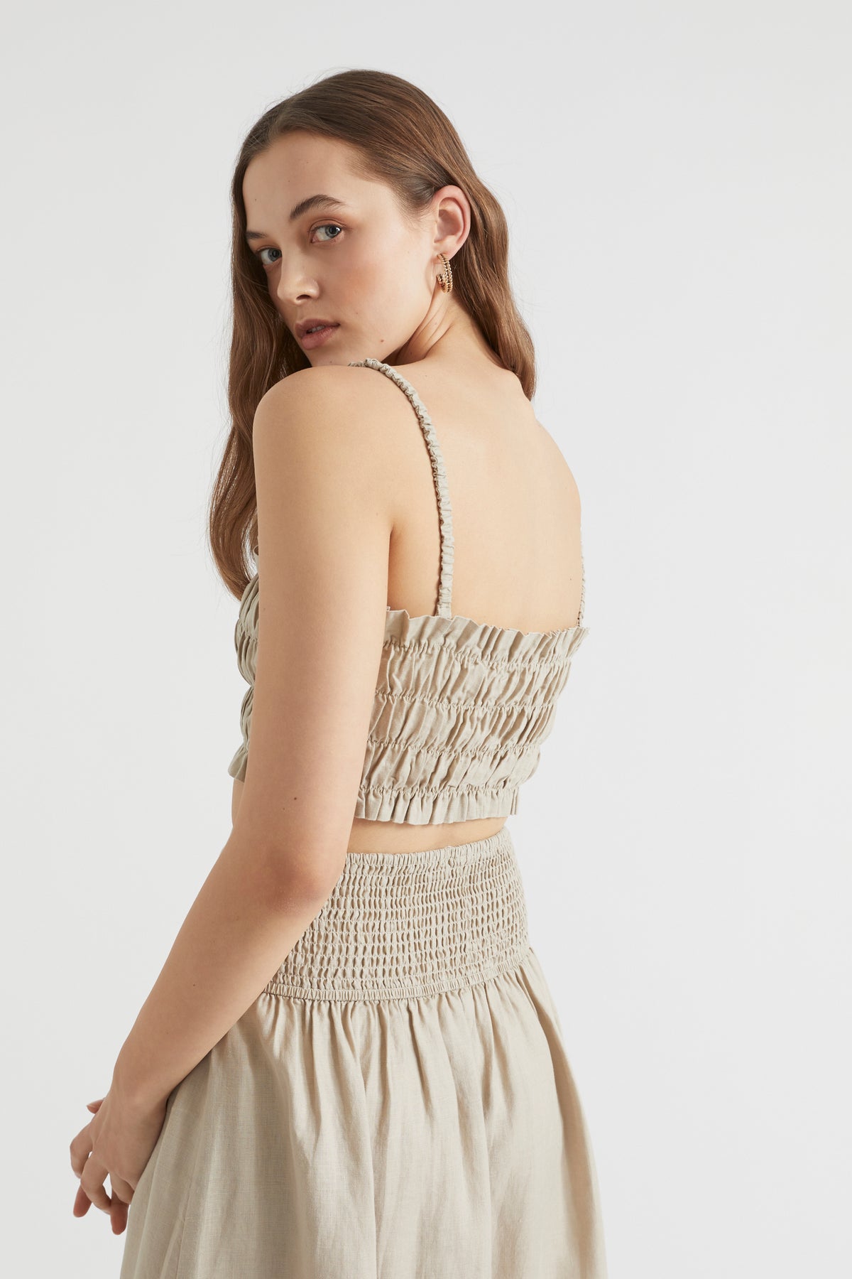 Linen Ruched Top