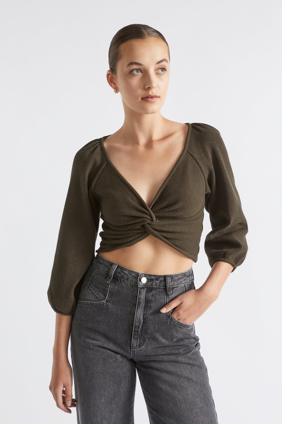 Twist Front Rib Top