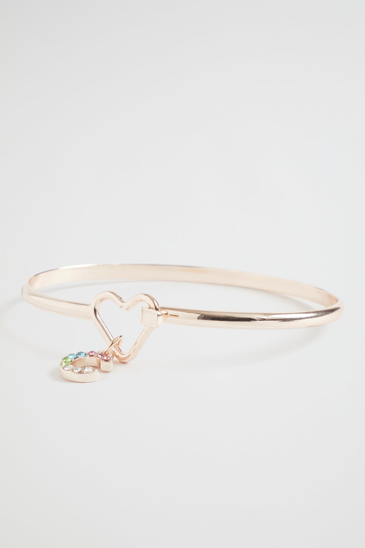 Rainbow Diamante Initial Bangle