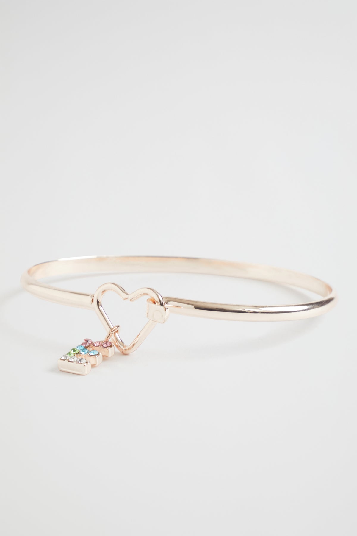 Rainbow Diamante Initial Bangle