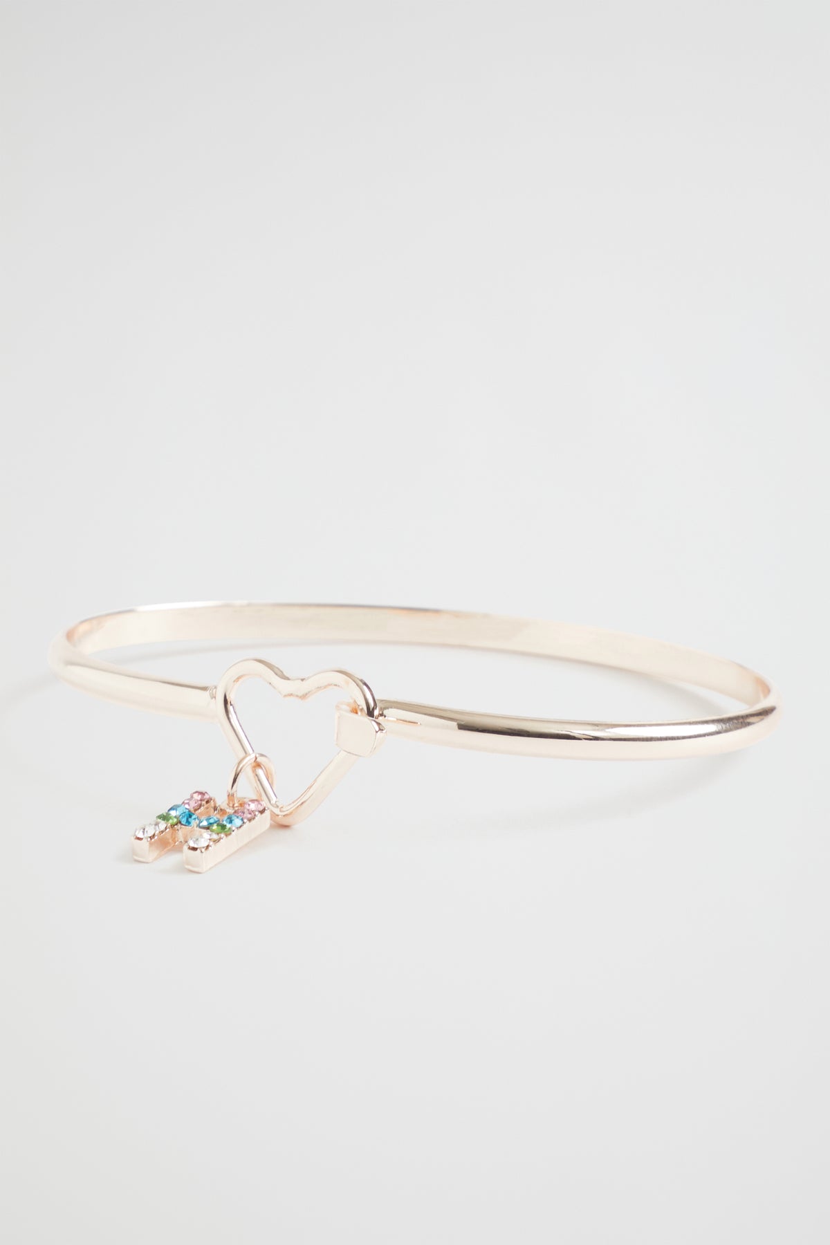 Rainbow Diamante Initial Bangle