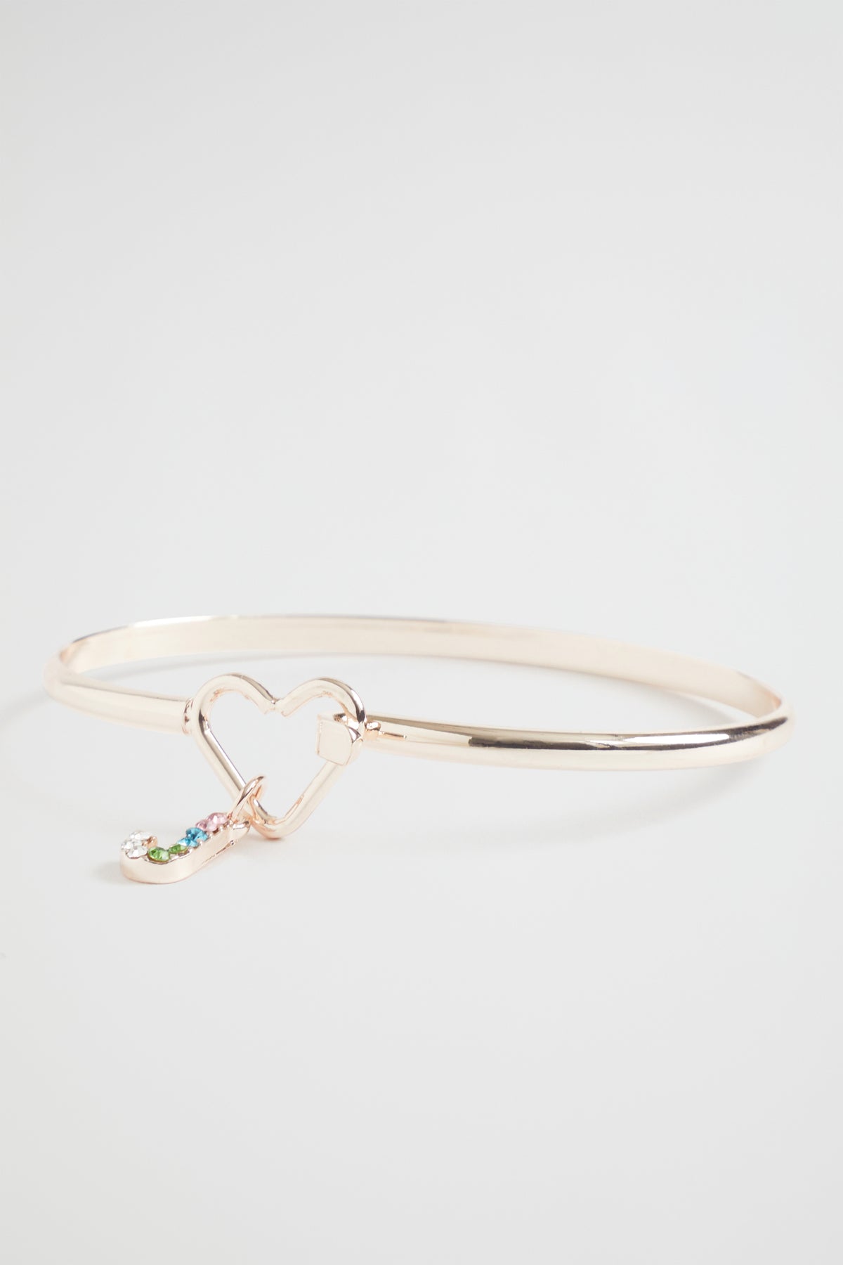 Rainbow Diamante Initial Bangle