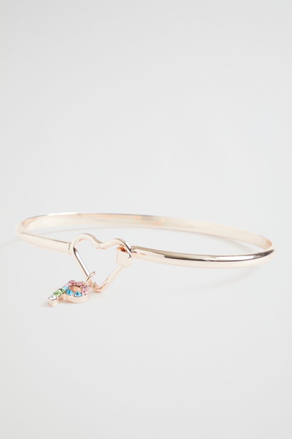 Rainbow Diamante Initial Bangle