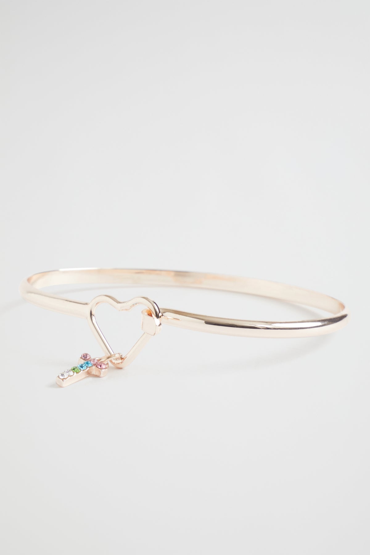 Rainbow Diamante Initial Bangle