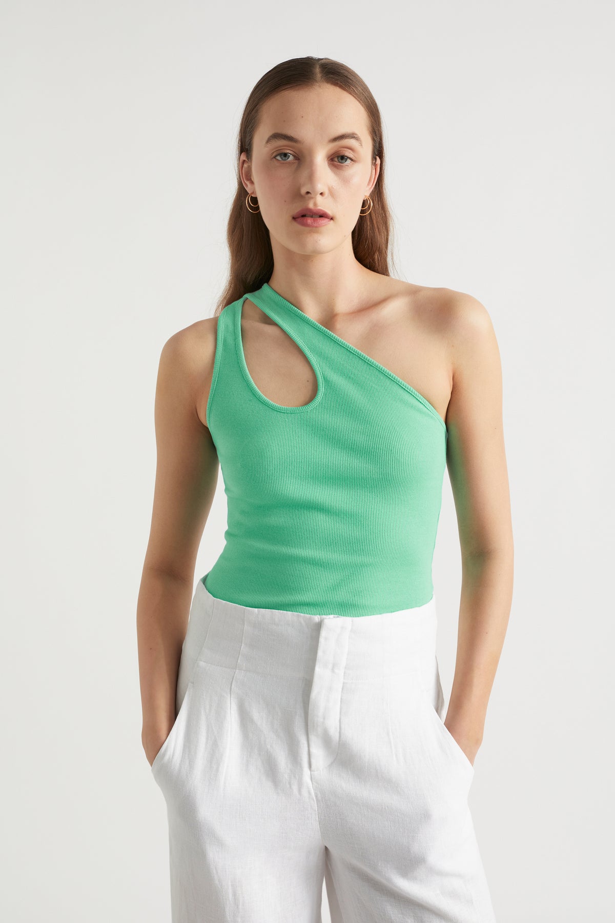 One Shoulder Cut Out Tank