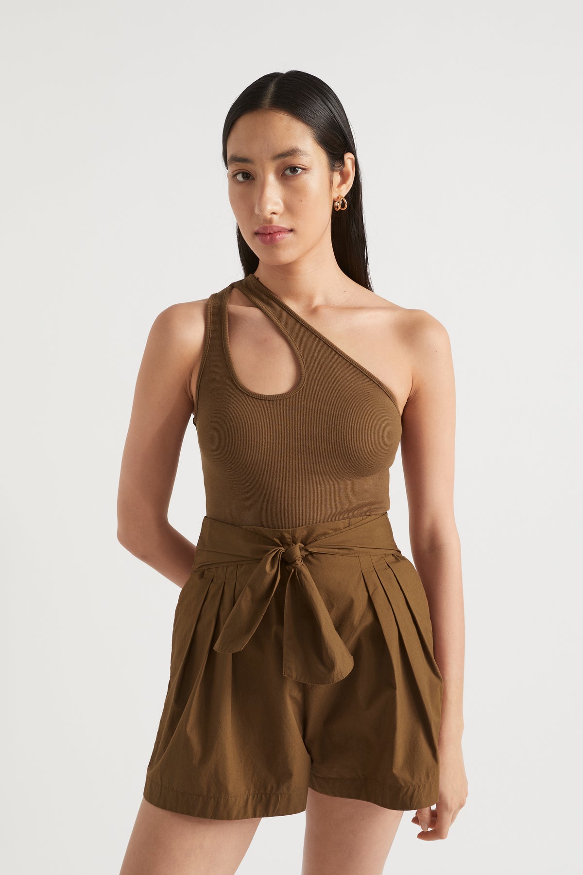 One Shoulder Cut Out Tank