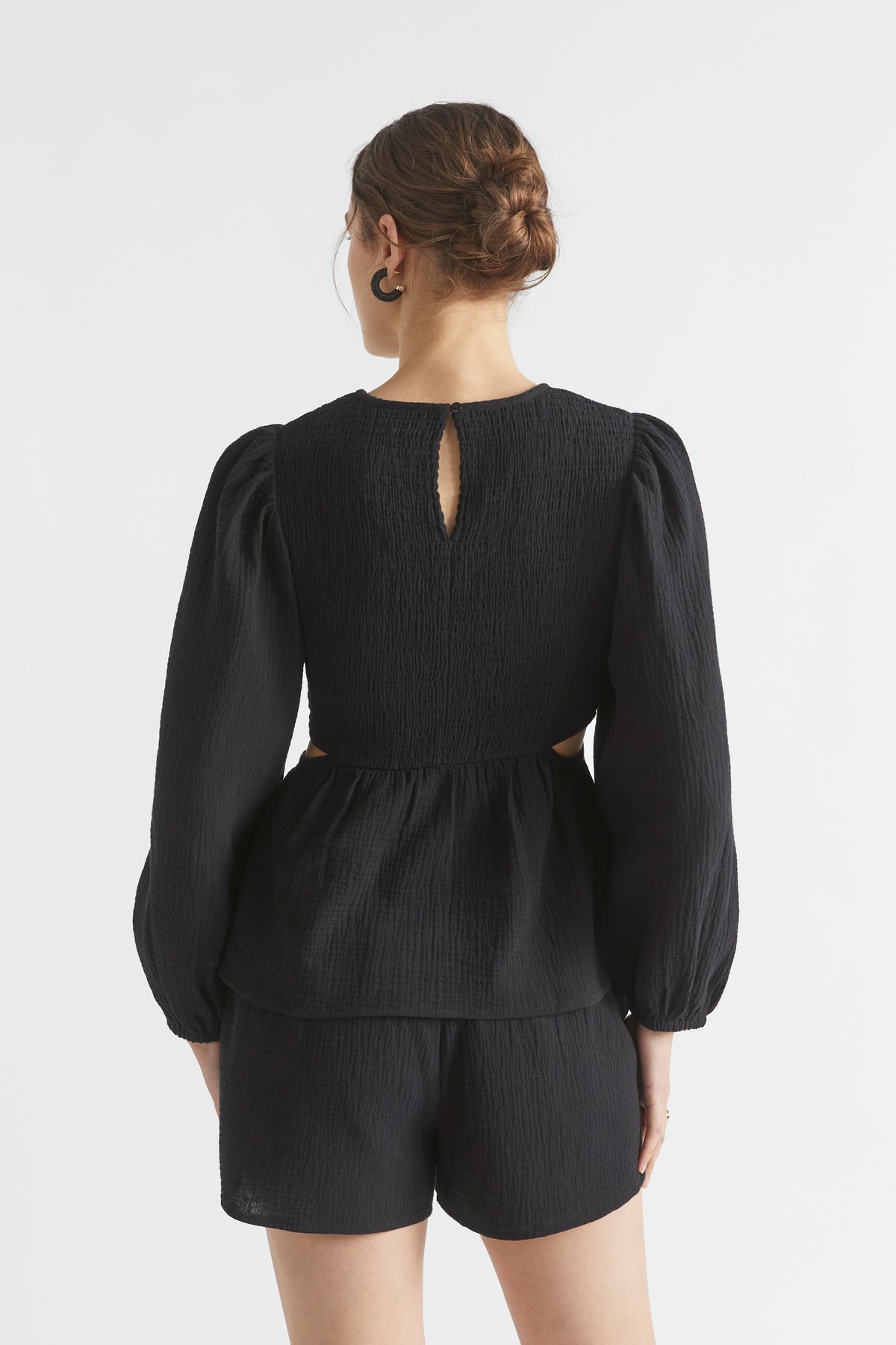 Cheesecloth Shirred Bodice Top