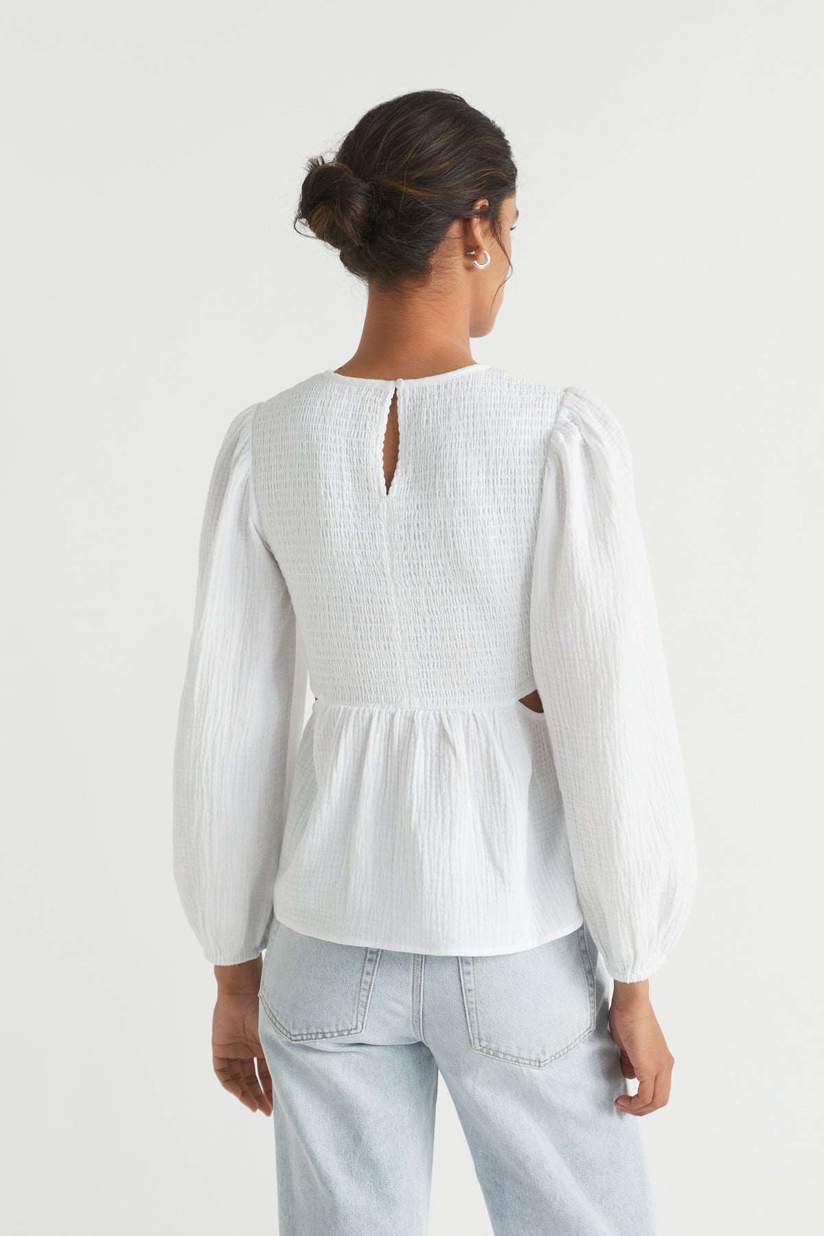 Cheesecloth Shirred Bodice Top