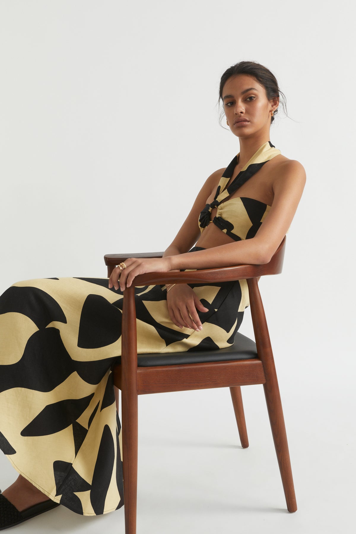 Abstract Halter Top