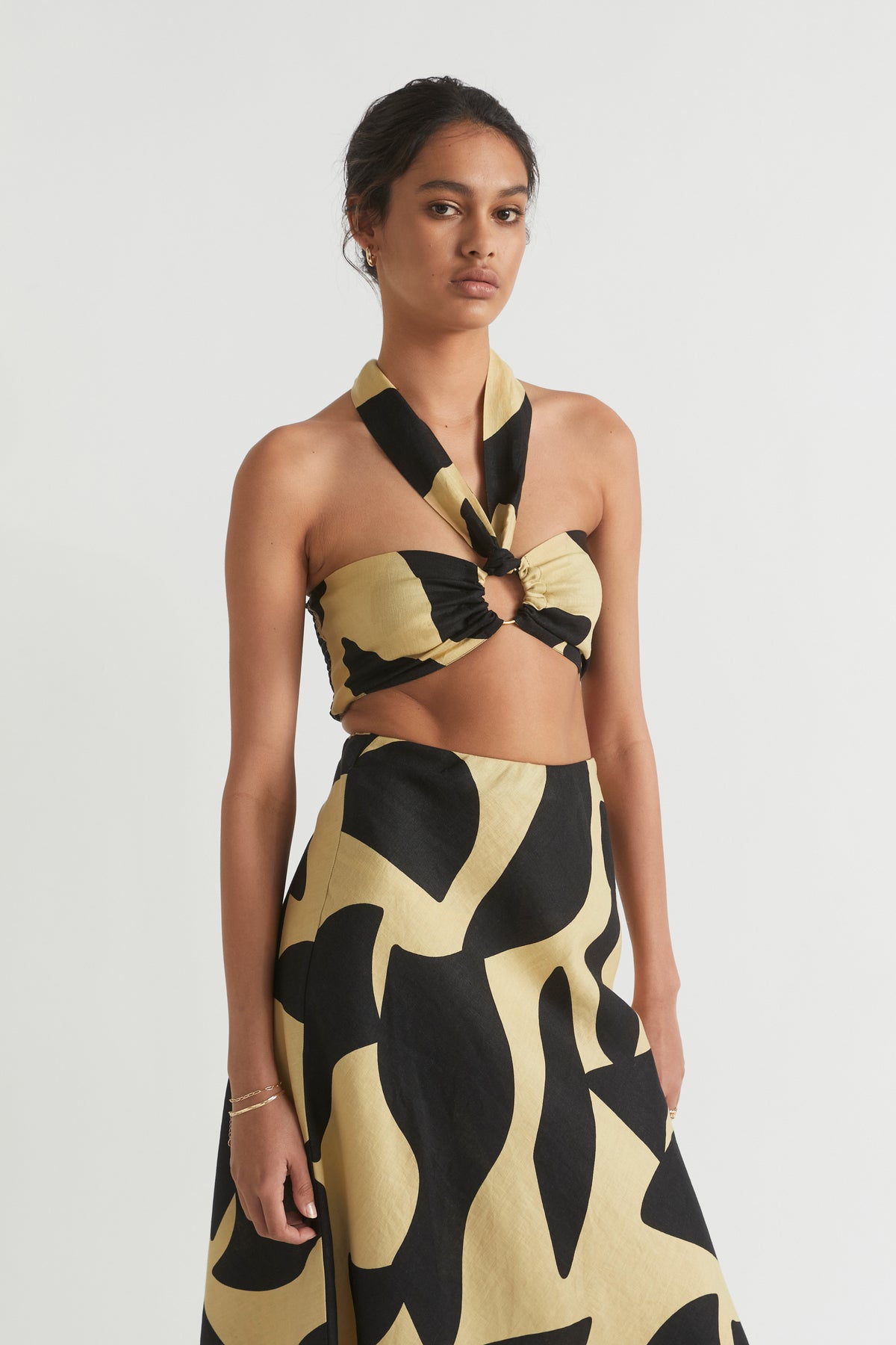 Abstract Halter Top