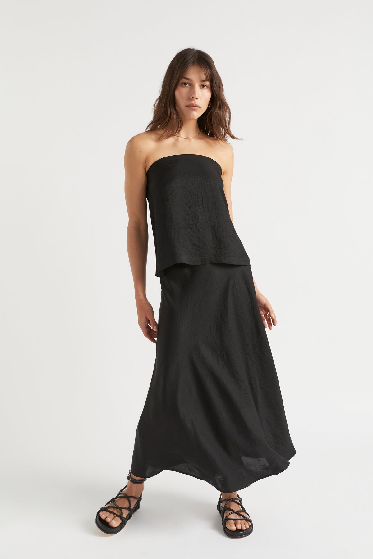 Satin Strapless Top