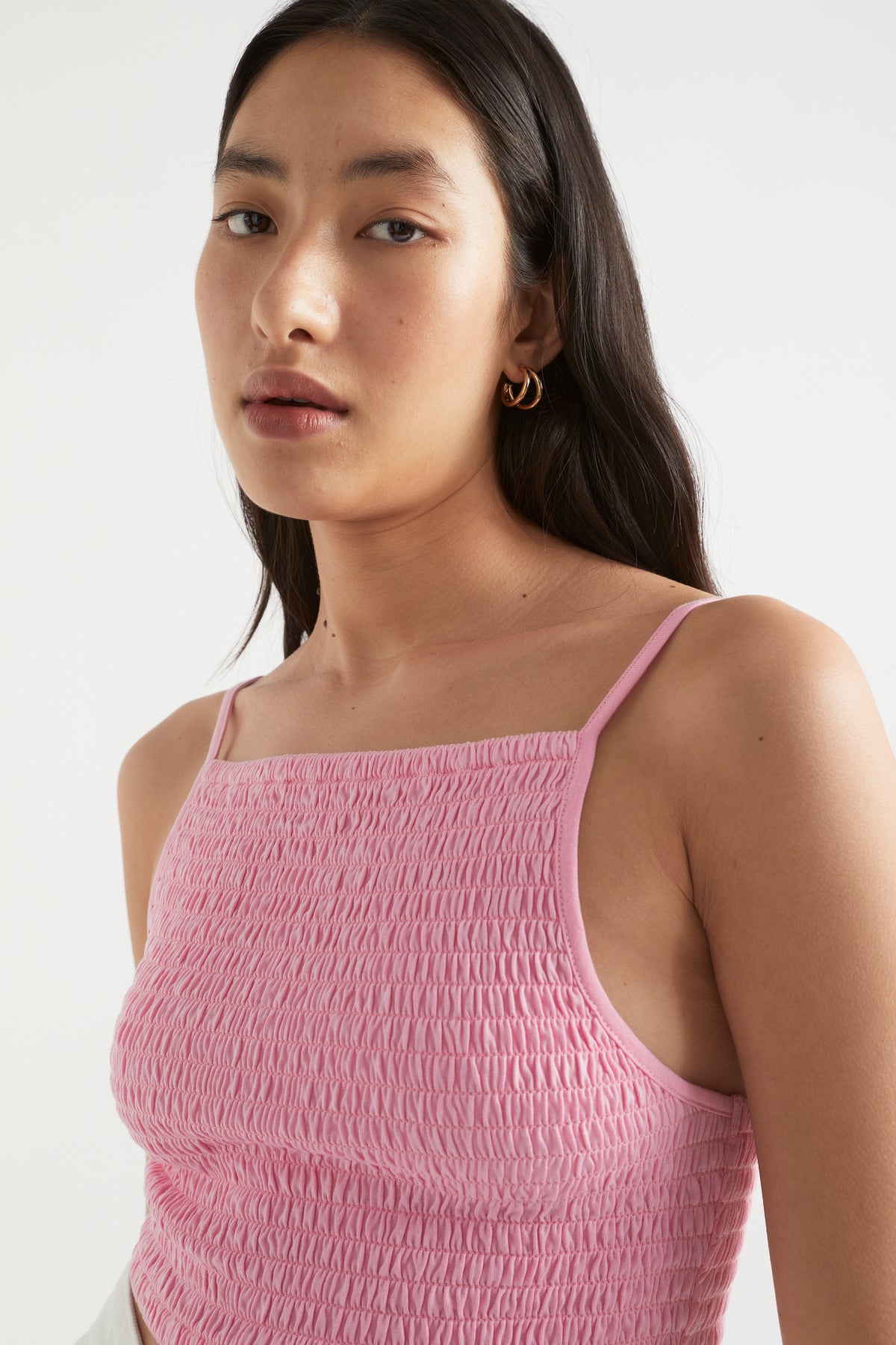 Shirred Jersey Crop