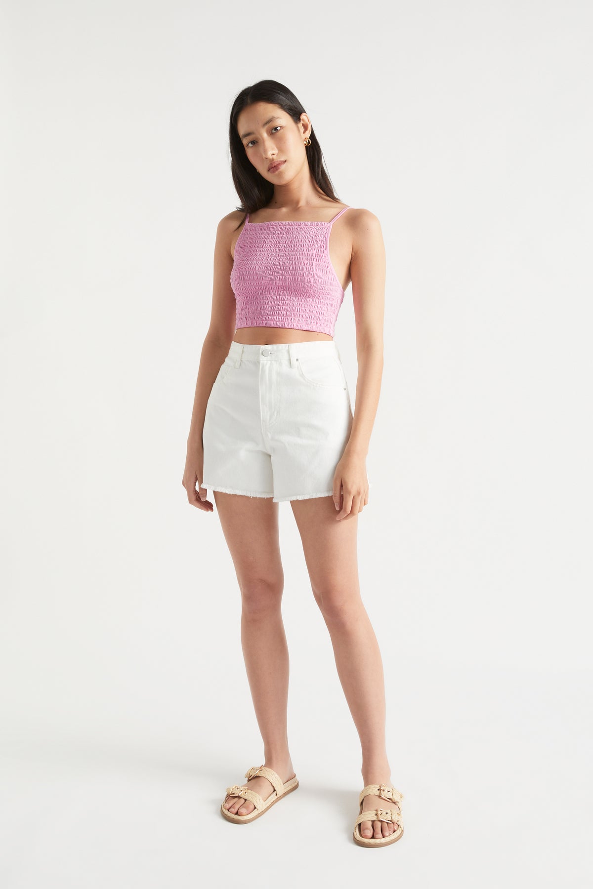 Shirred Jersey Crop