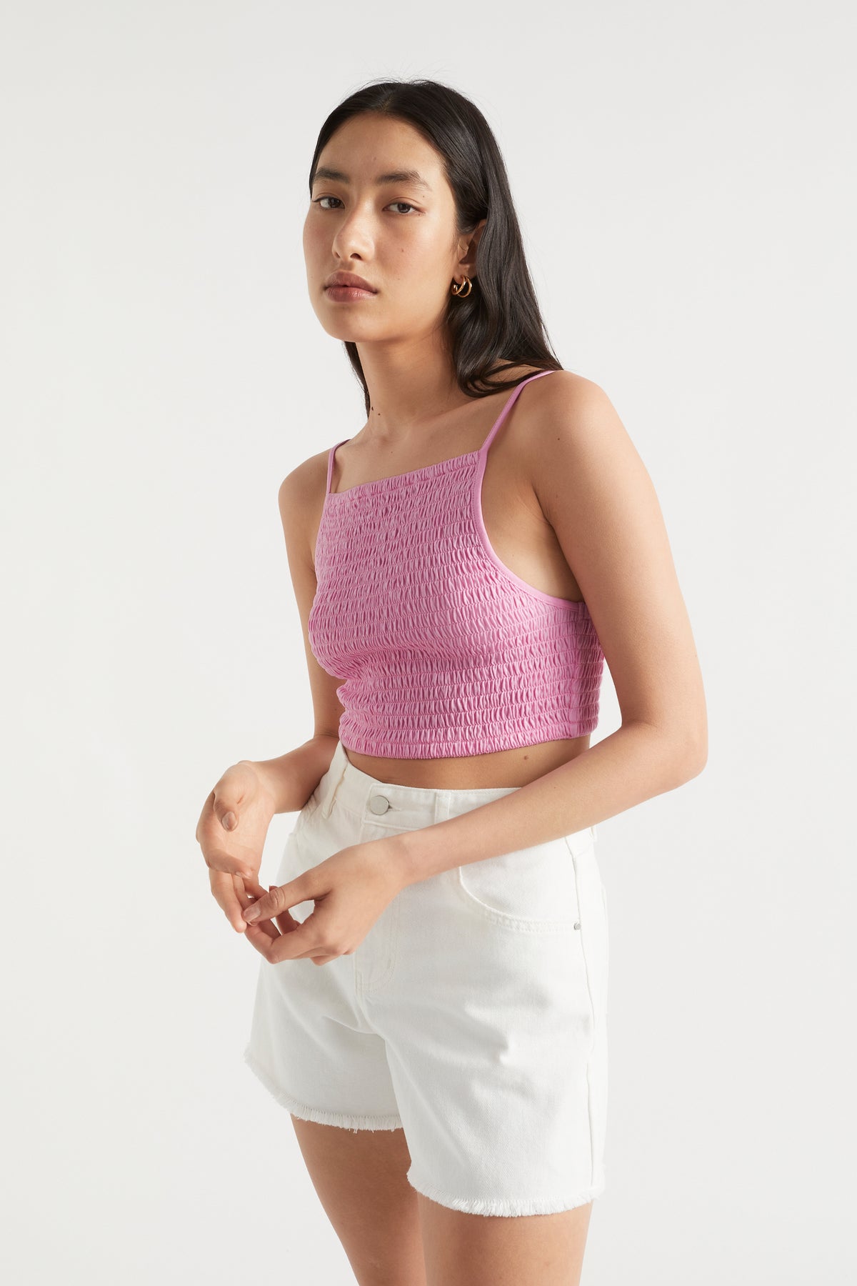 Shirred Jersey Crop