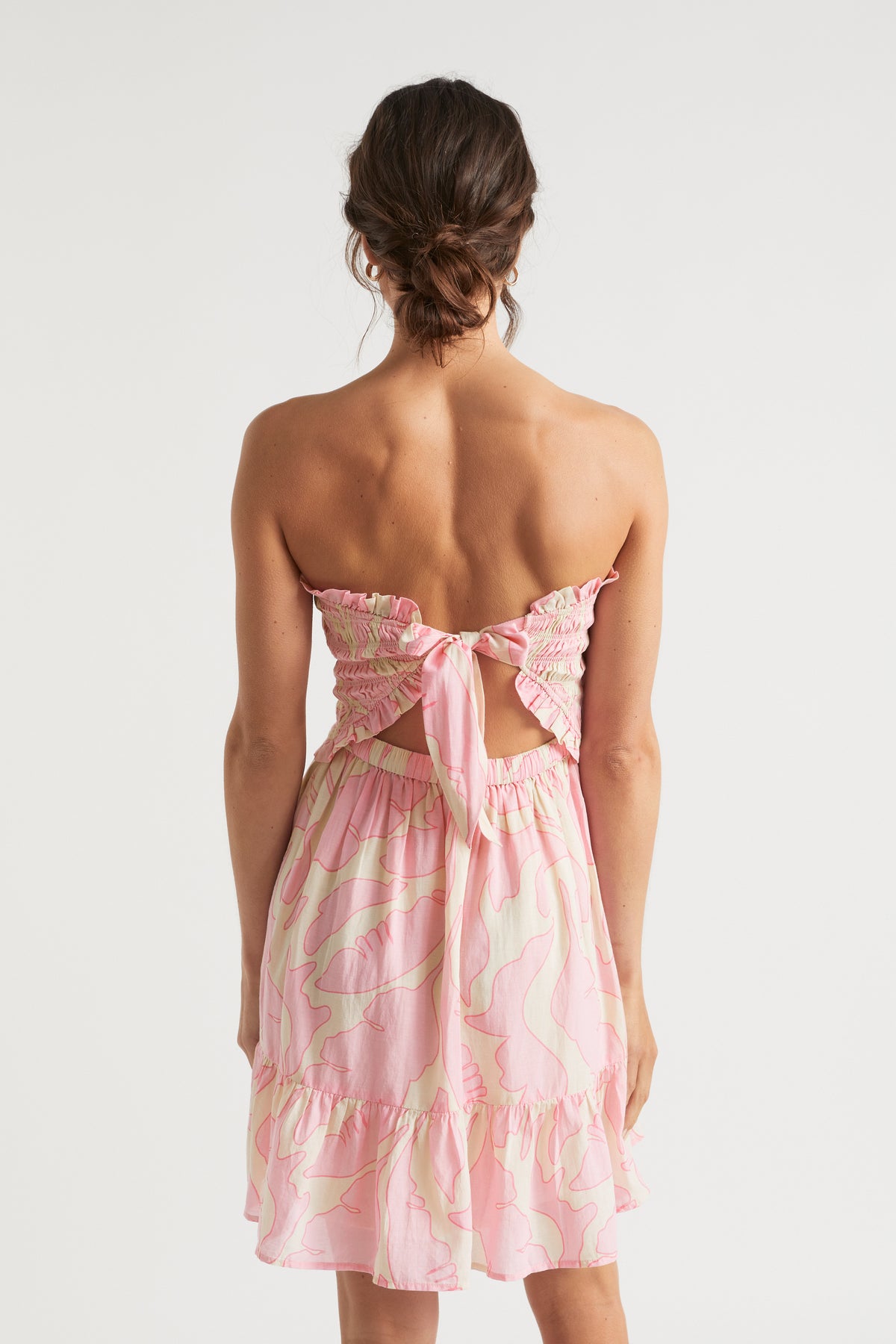 Voile Floral Shirred Mini Dress