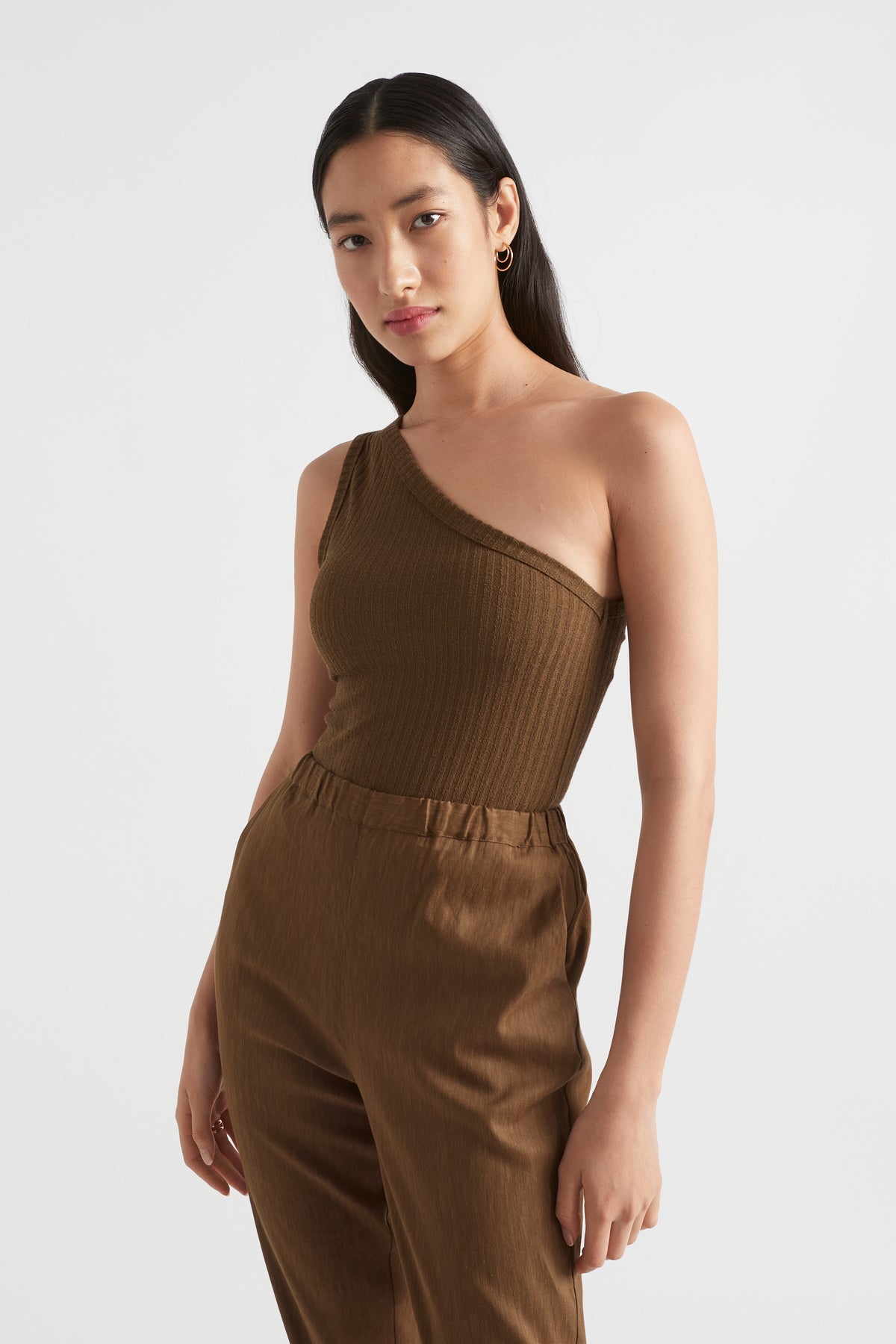 One Shoulder Rib Top