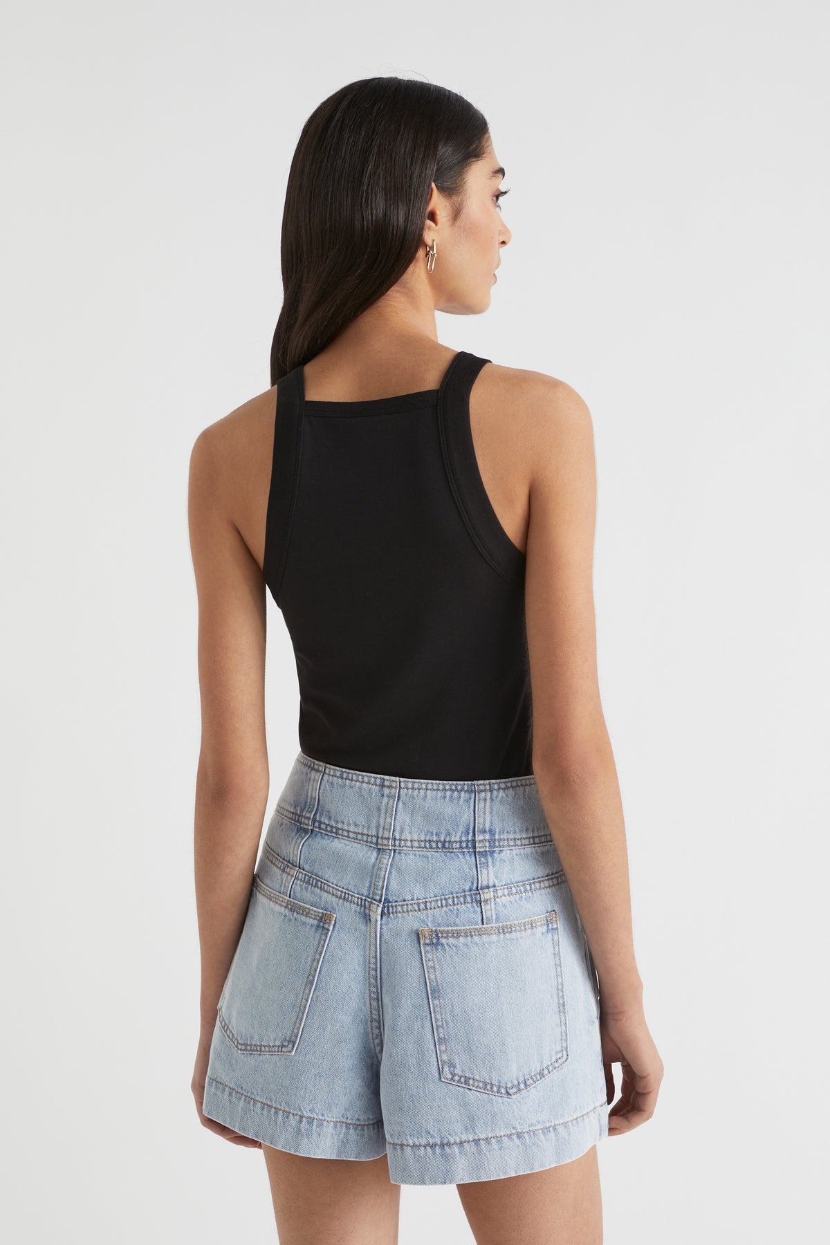 Denim Button Detail Short
