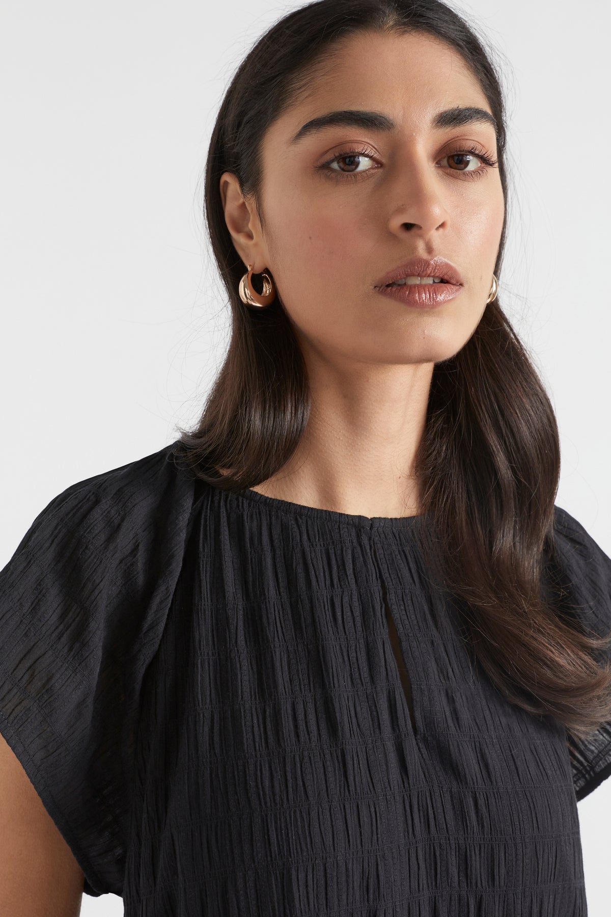 Textured Relaxed Midi Dress
