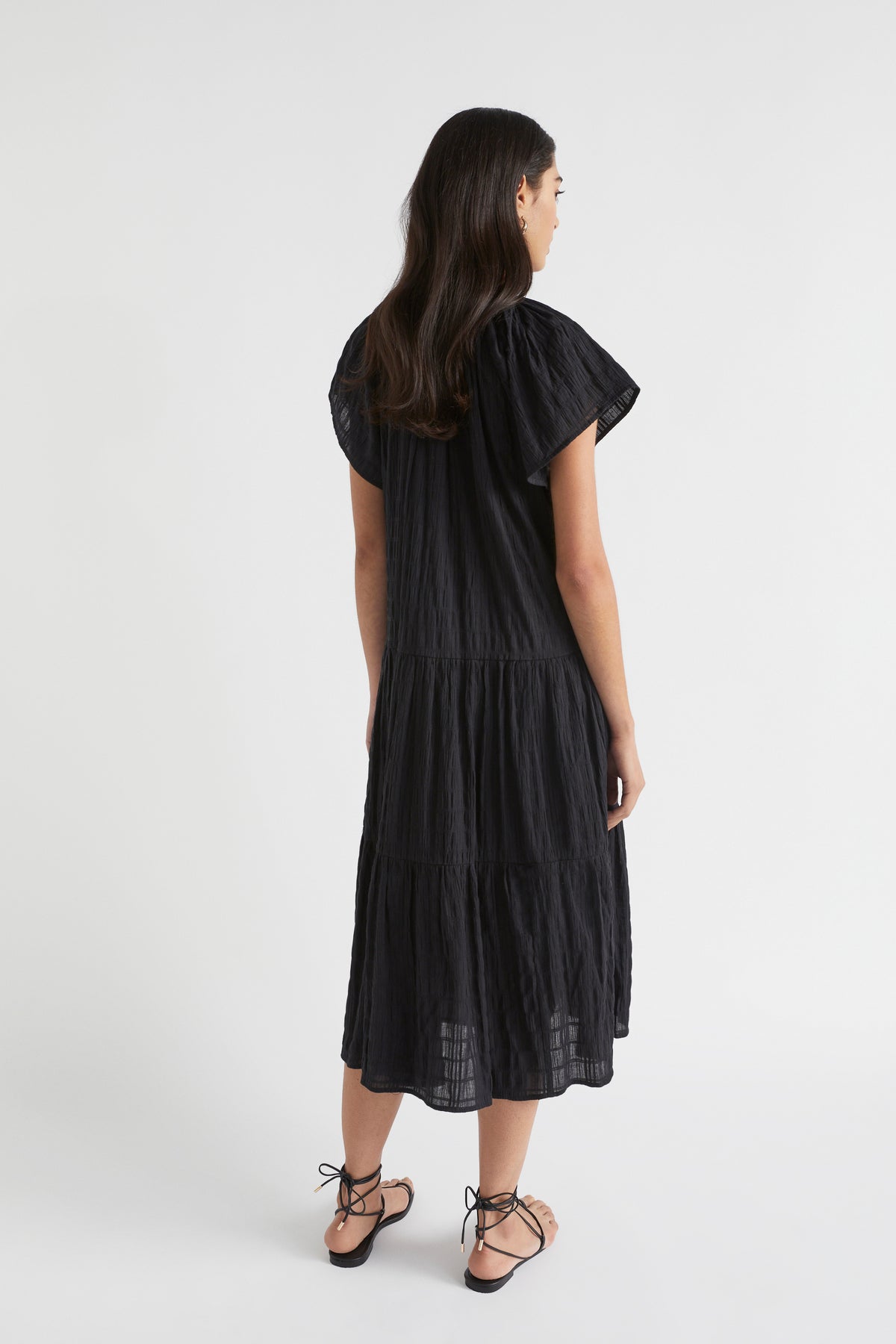 Textured Relaxed Midi Dress