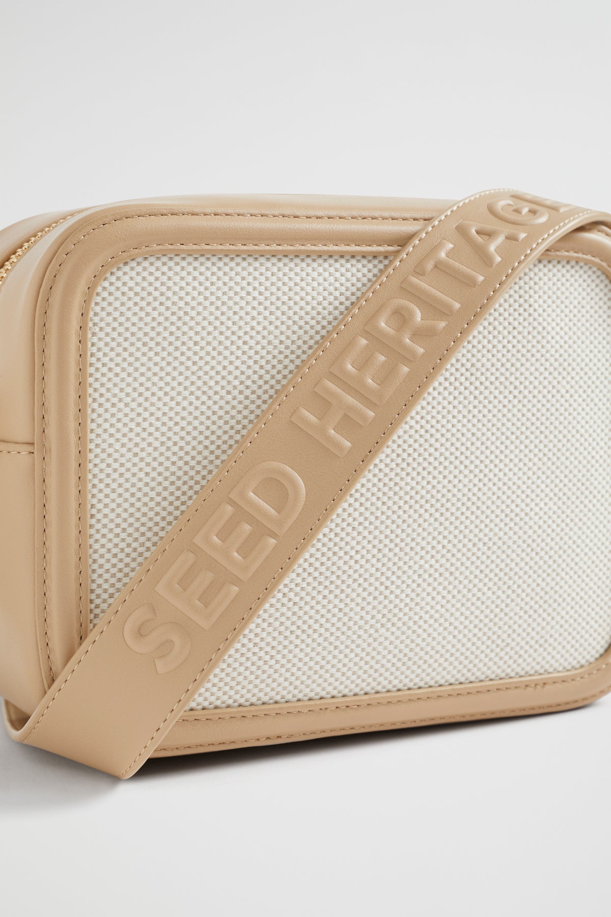 Textured Logo Crossbody Bag