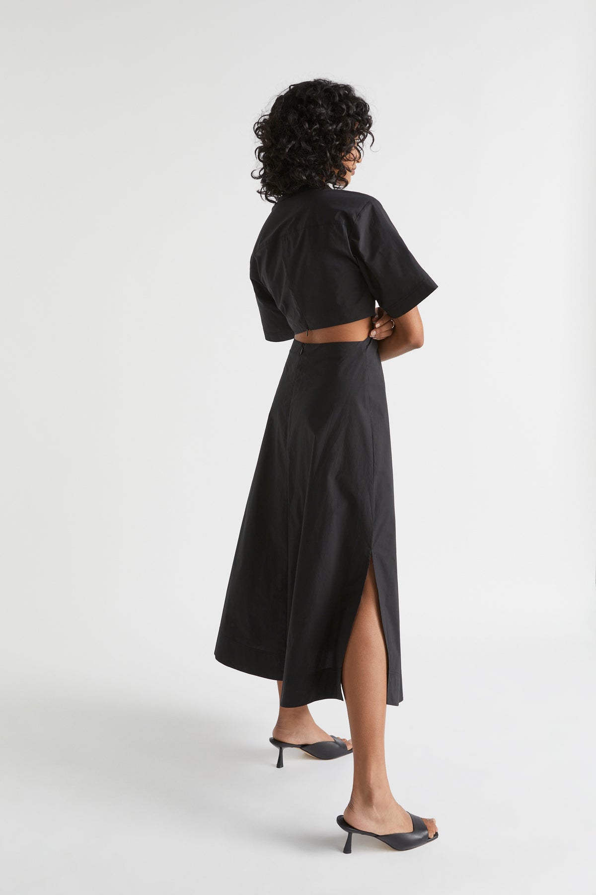 Knot Front Poplin Shirt Dress